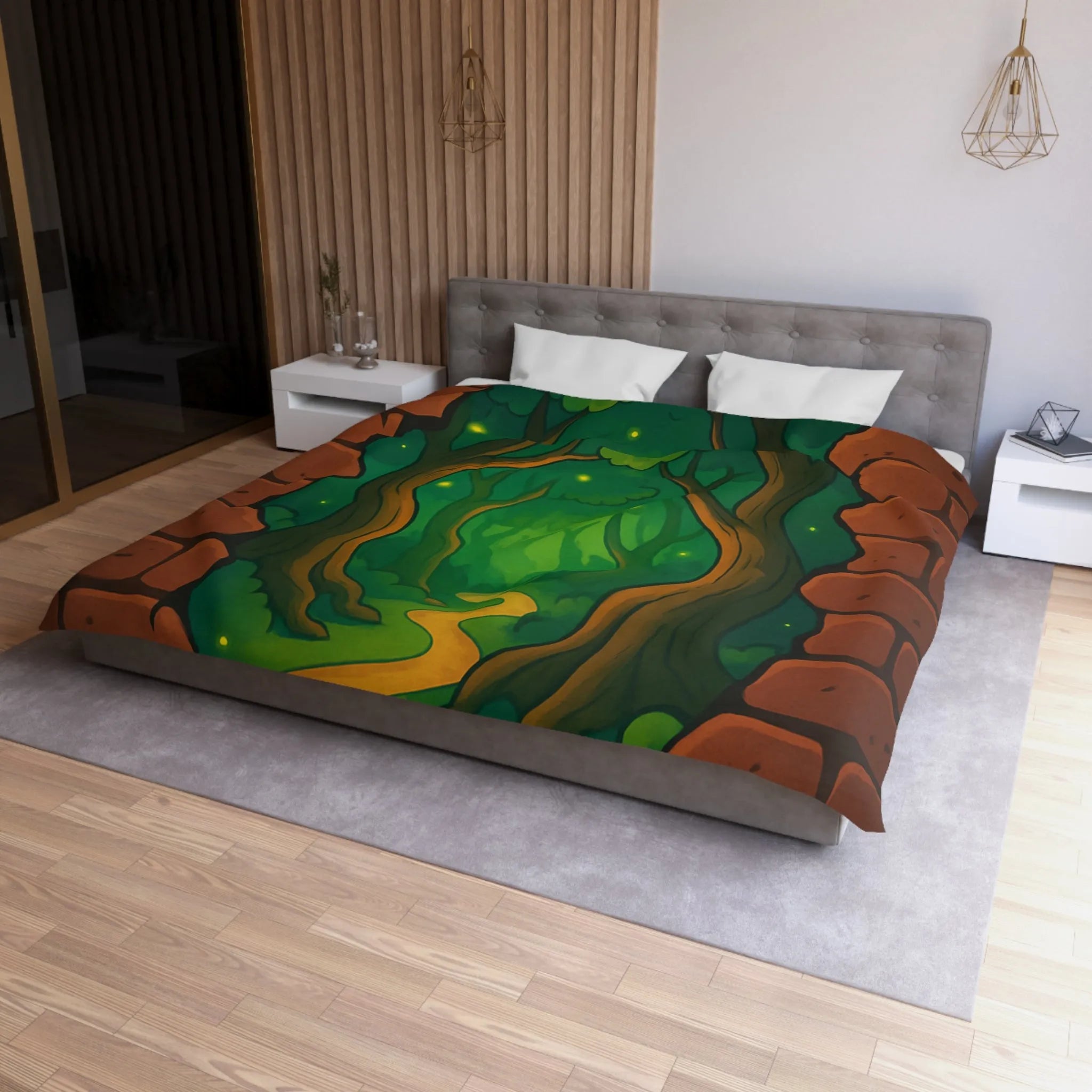 Enchanted Forest Path Through Brick Wall Creates Mystical Journey for Dreamy Bedroom Decor