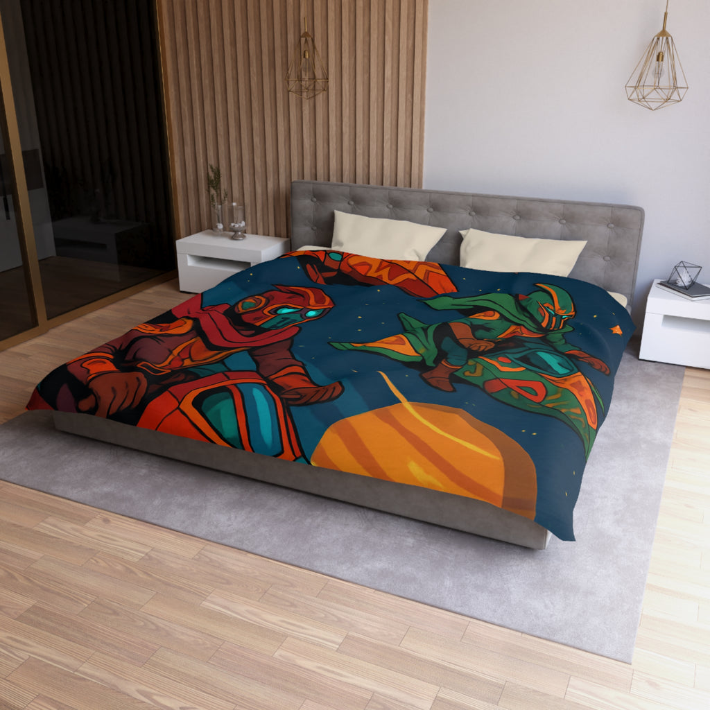 Housse de Couette Microfibre Motif Créatif Original Style Contemporain Chambre Élégante