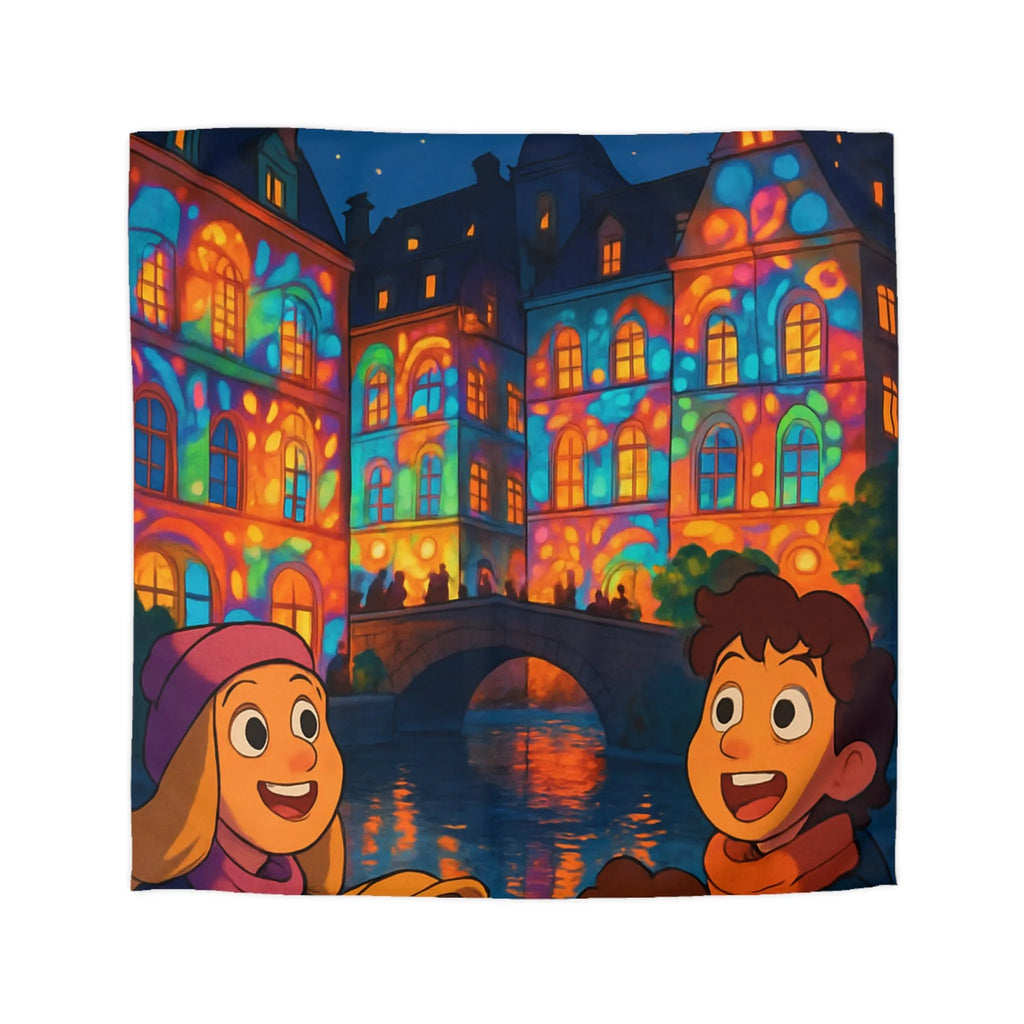 Envolez-vous vers un rêve coloré avec lanterne magique et château illuminé