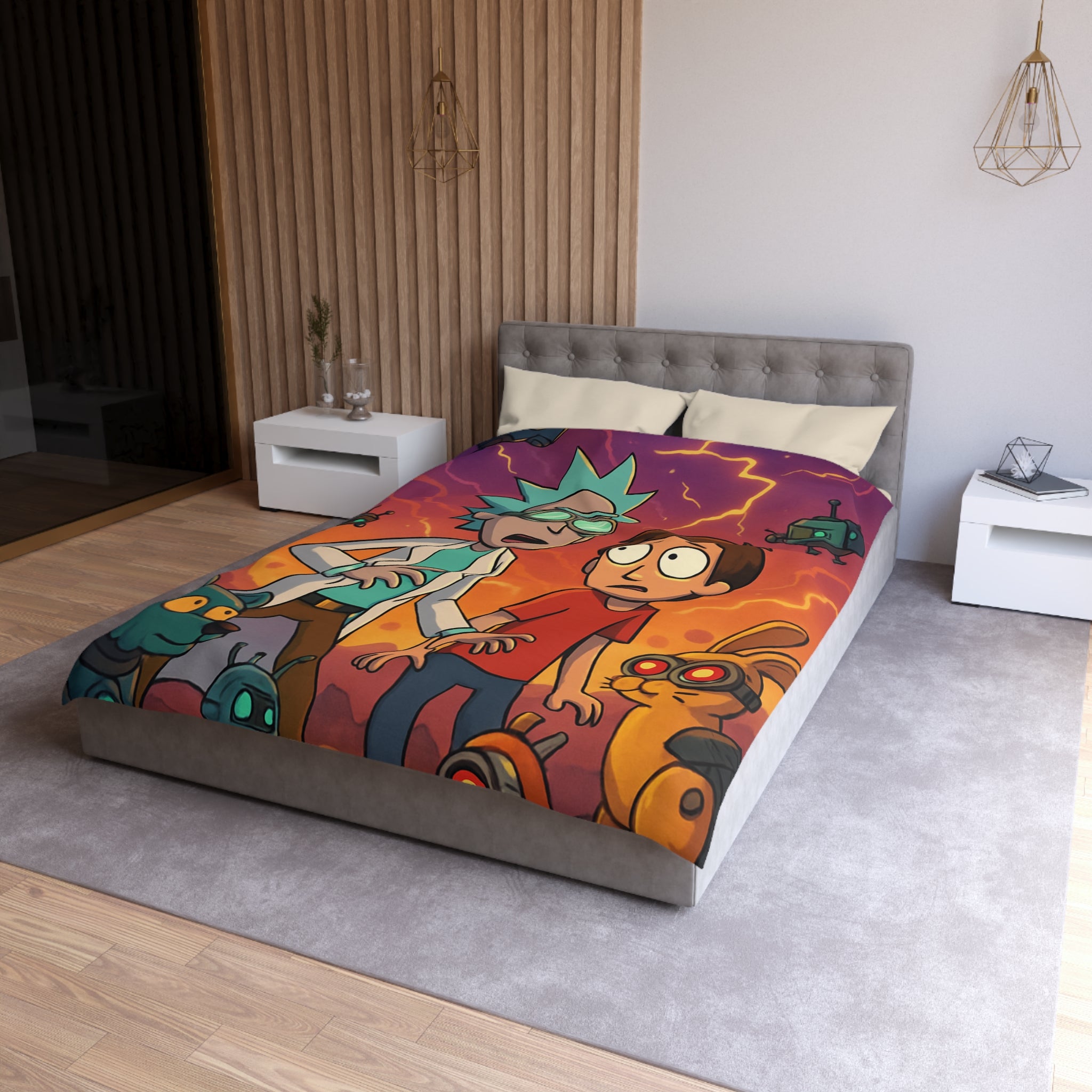 Housse de Couette Microfibre Motif Créatif Original Style Contemporain Chambre Élégante