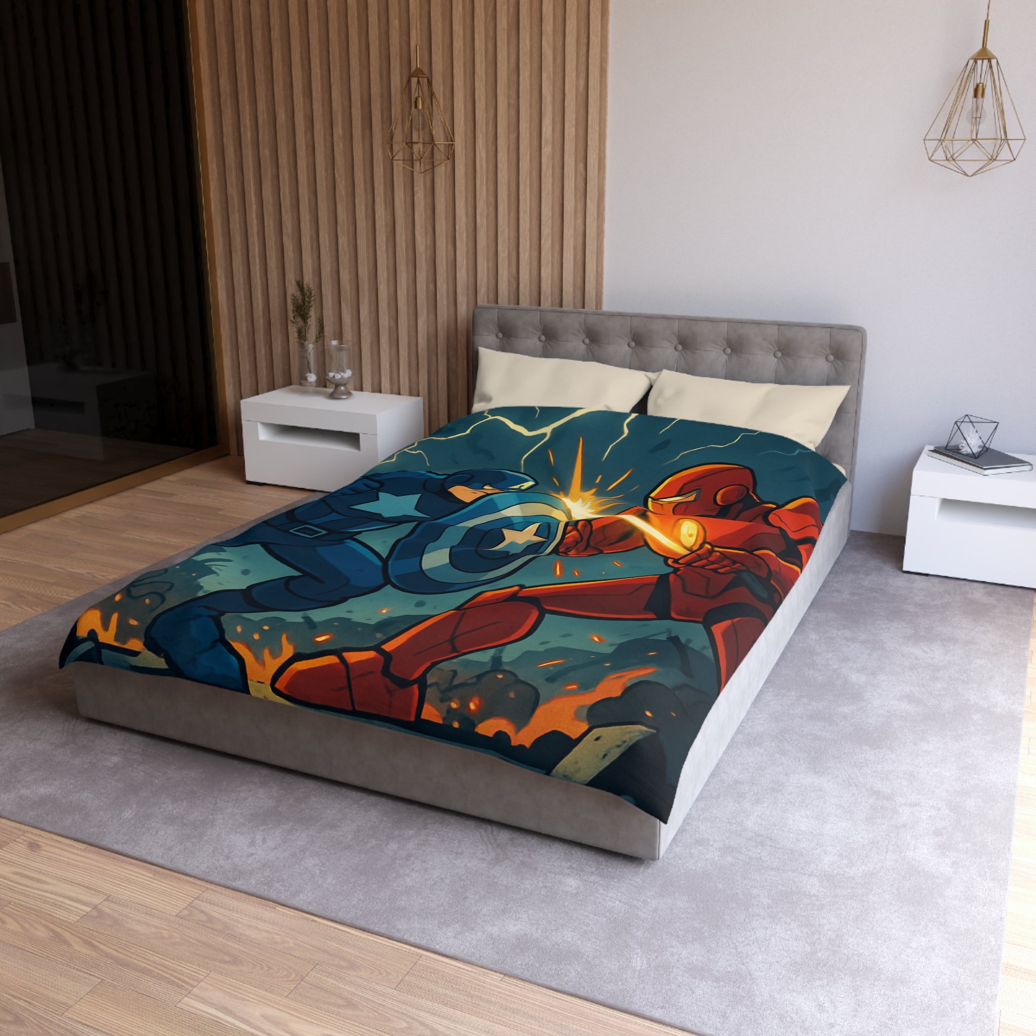 Housse de Couette Microfibre Design Artistique Moderne Décoration Chambre Confort Premium
