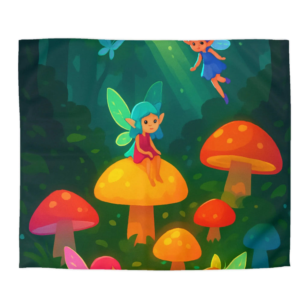 Enchantez Votre Chambre avec Housse de Couette Fées Colorées et Champignons Magiques