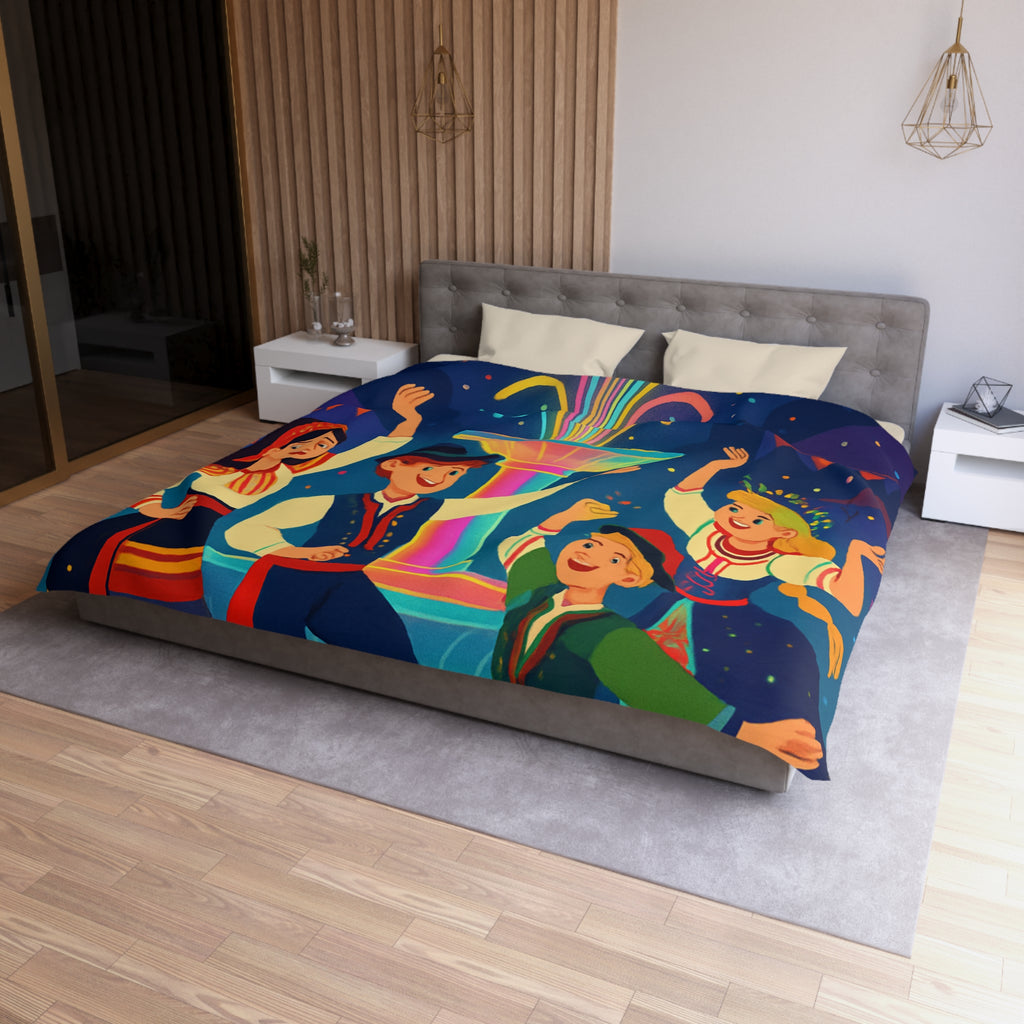 Housse de Couette Microfibre Illustration Unique Design Moderne Décoration Intérieure Raffinée