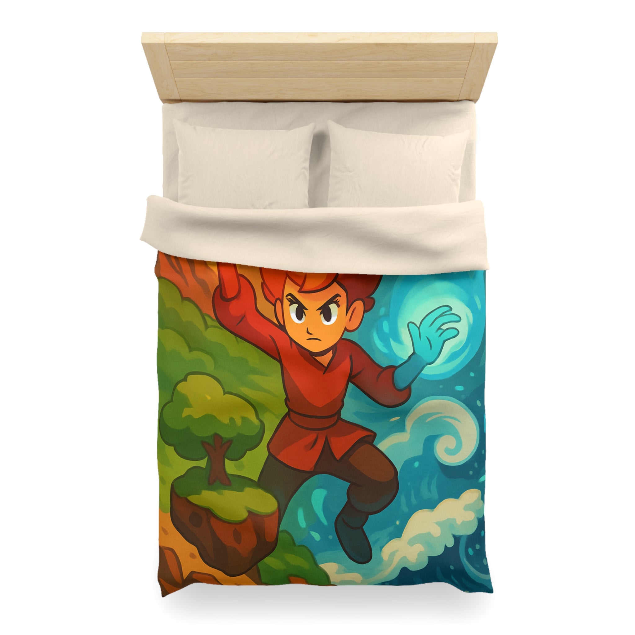 Housse de Couette Microfibre Motif Créatif Original Style Contemporain Chambre Élégante