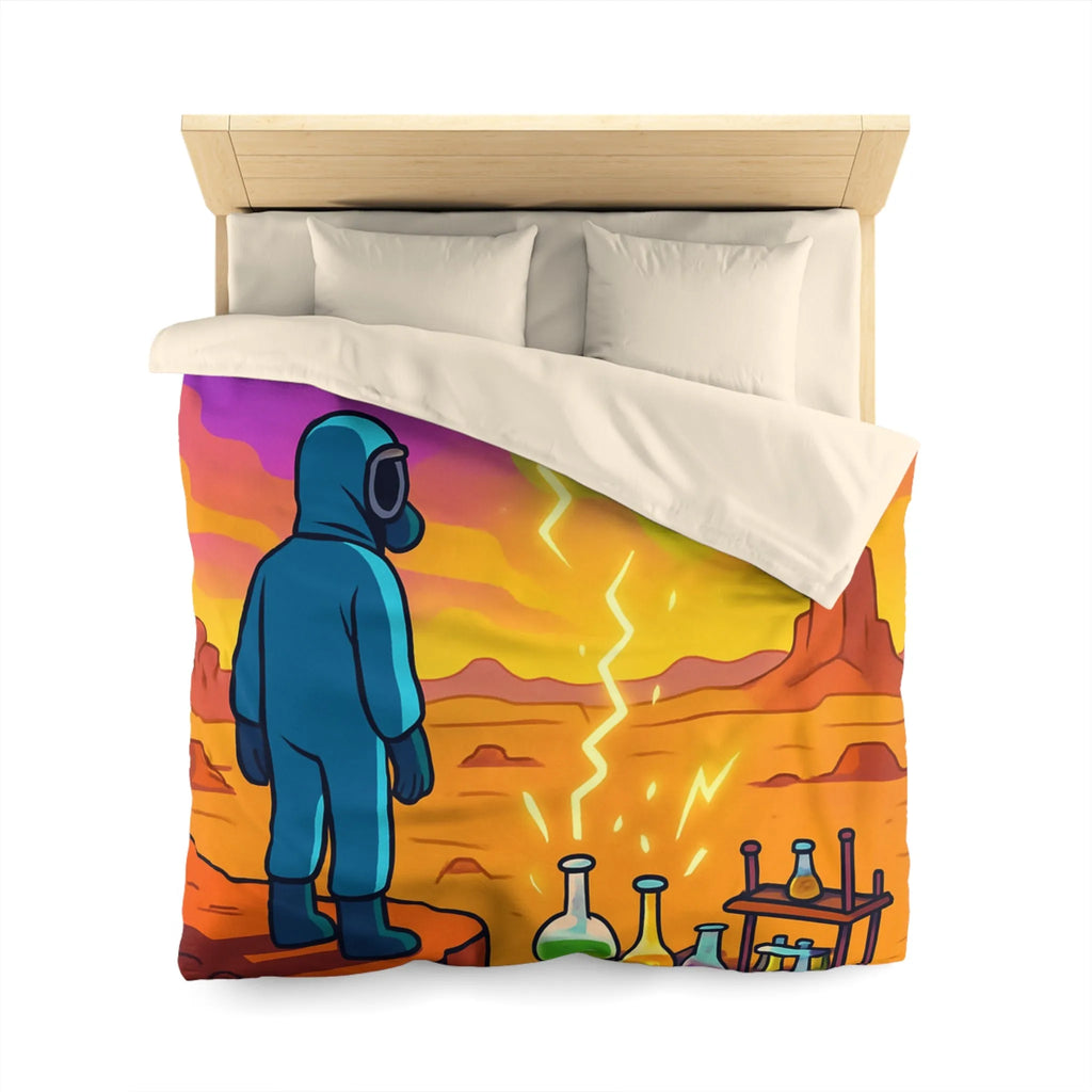 Housse de couette ciel extraterrestre arc-en-ciel avec scientifique et installations chimiques