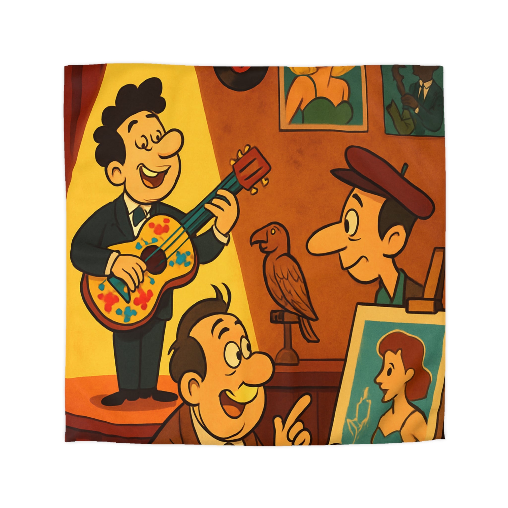 Housse de Couette Microfibre Illustration Unique Design Moderne Décoration Intérieure Raffinée