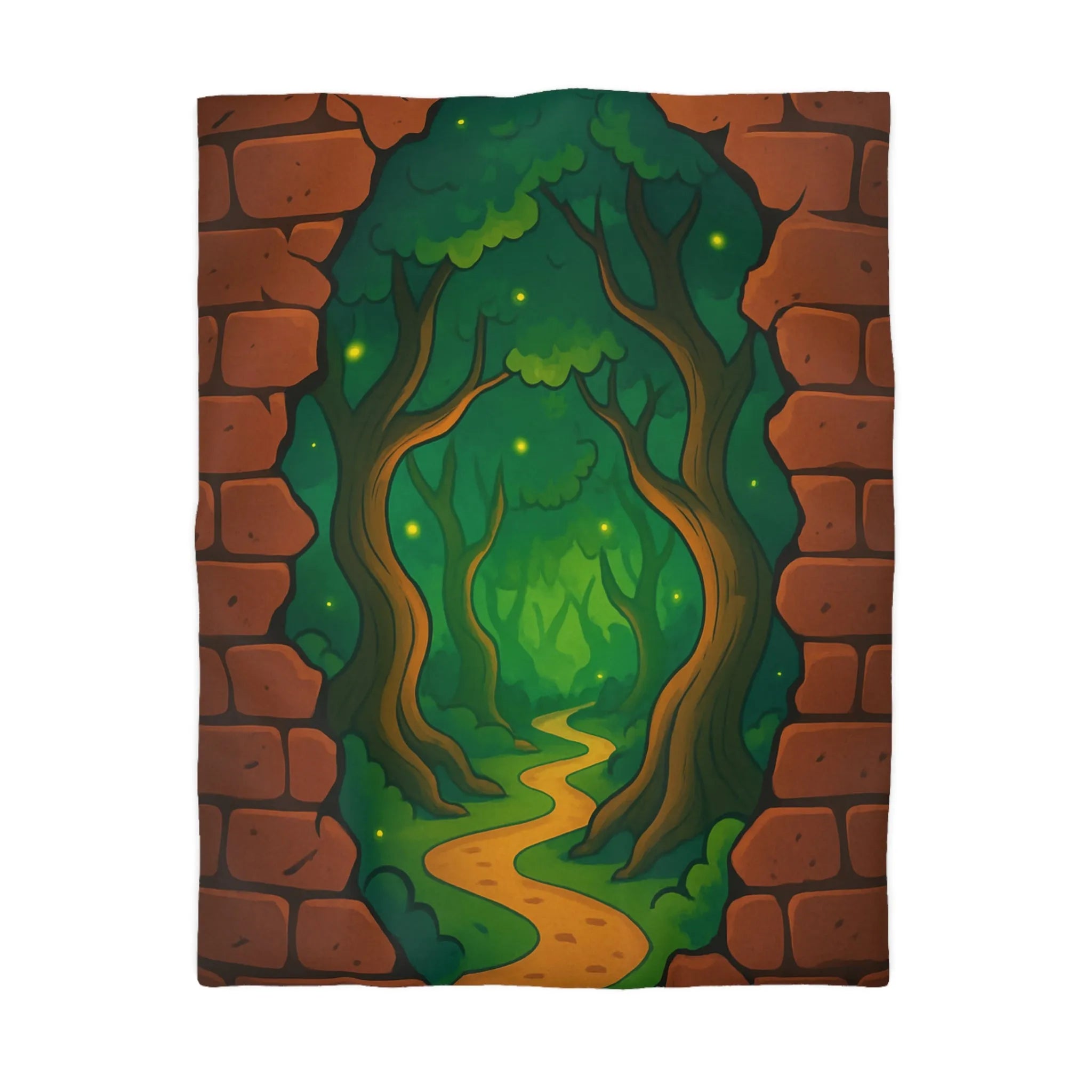 Enchanted Forest Path Through Brick Wall Creates Mystical Journey for Dreamy Bedroom Decor