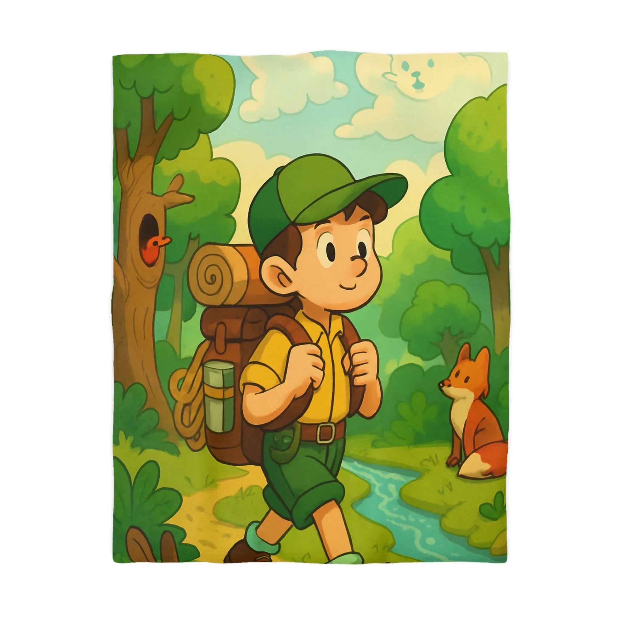 Housse de Couette Enfant Forêt Aventure Animaux Ciel Rêveur Exploration Nature