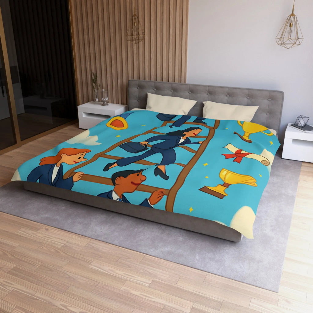 Housse de couette ludique : Échelle des réussites avec trophées et médailles colorées