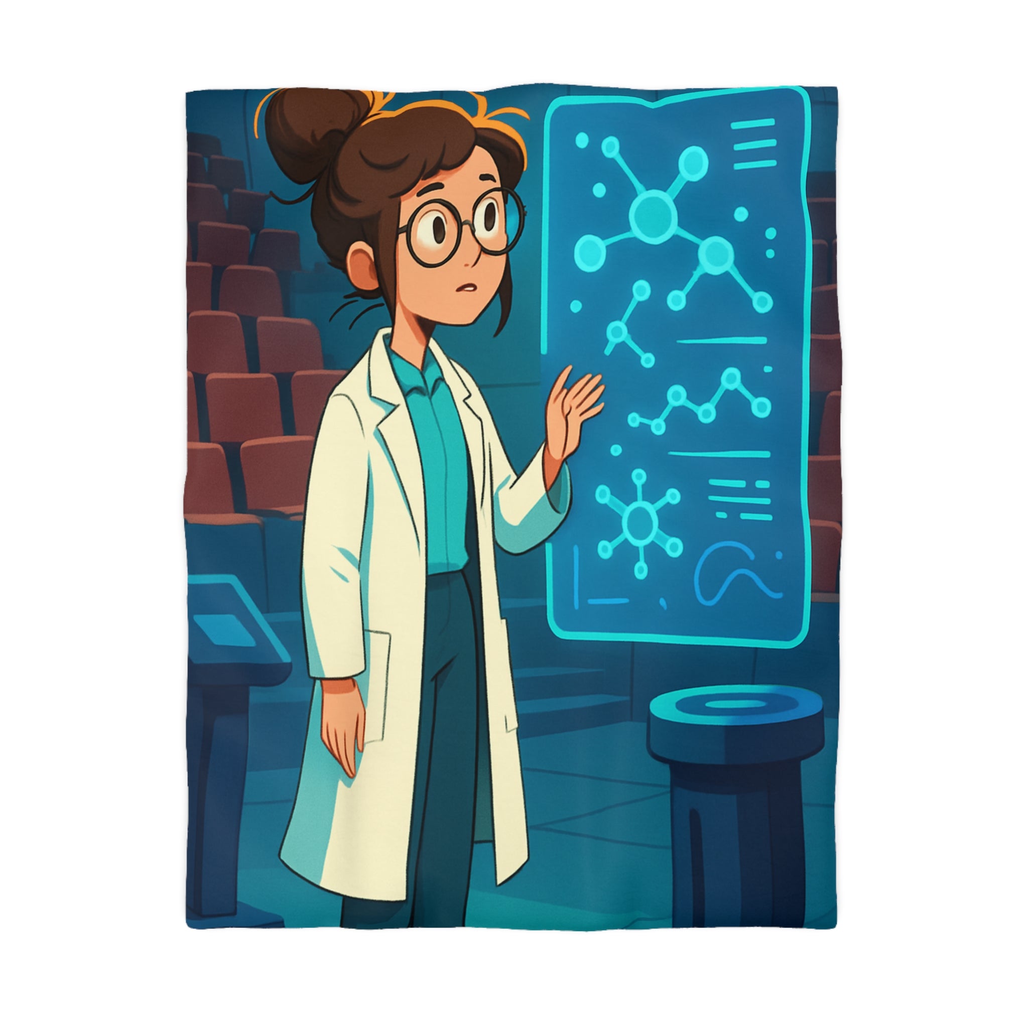 Housse de Couette Moderne avec Motif Futuriste et Design Scientifique Innovant