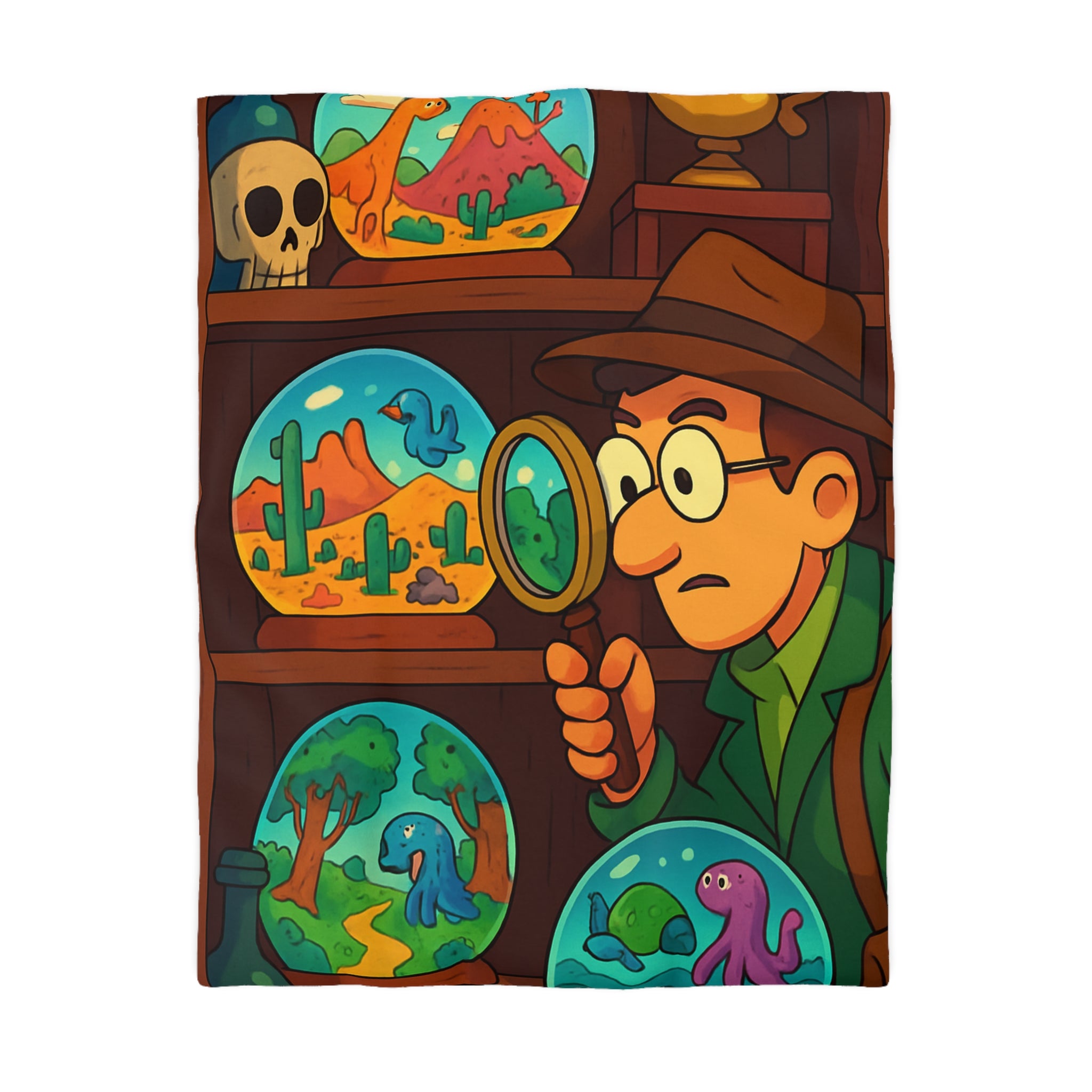 Housse de Couette Thématique Exploration Dinosaure et Océan pour Chambre Enfant Aventure Originale