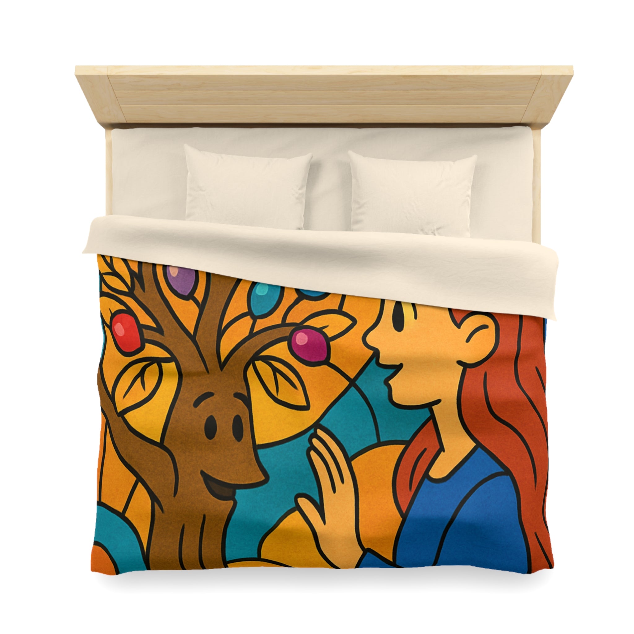 Housse de Couette Microfibre Illustration Unique Design Moderne Décoration Intérieure Raffinée