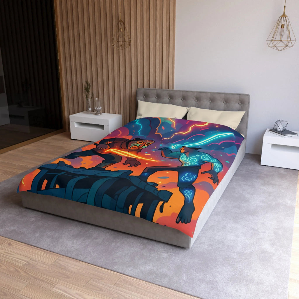 Housse de Couette Microfibre Art Graphique Contemporain Style Décoratif Chambre Tendance