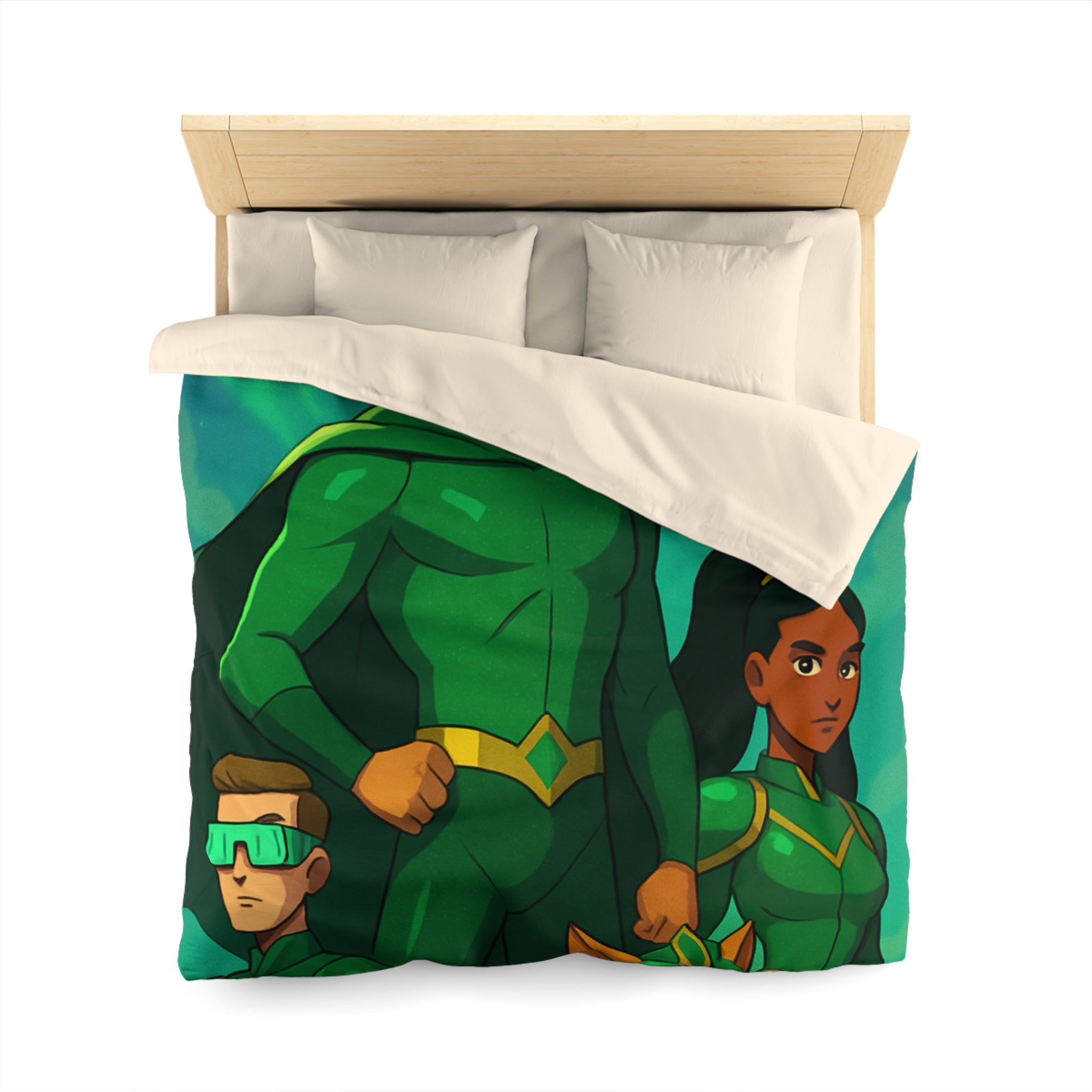 Housse de Couette Microfibre Motif Créatif Original Style Contemporain Chambre Élégante