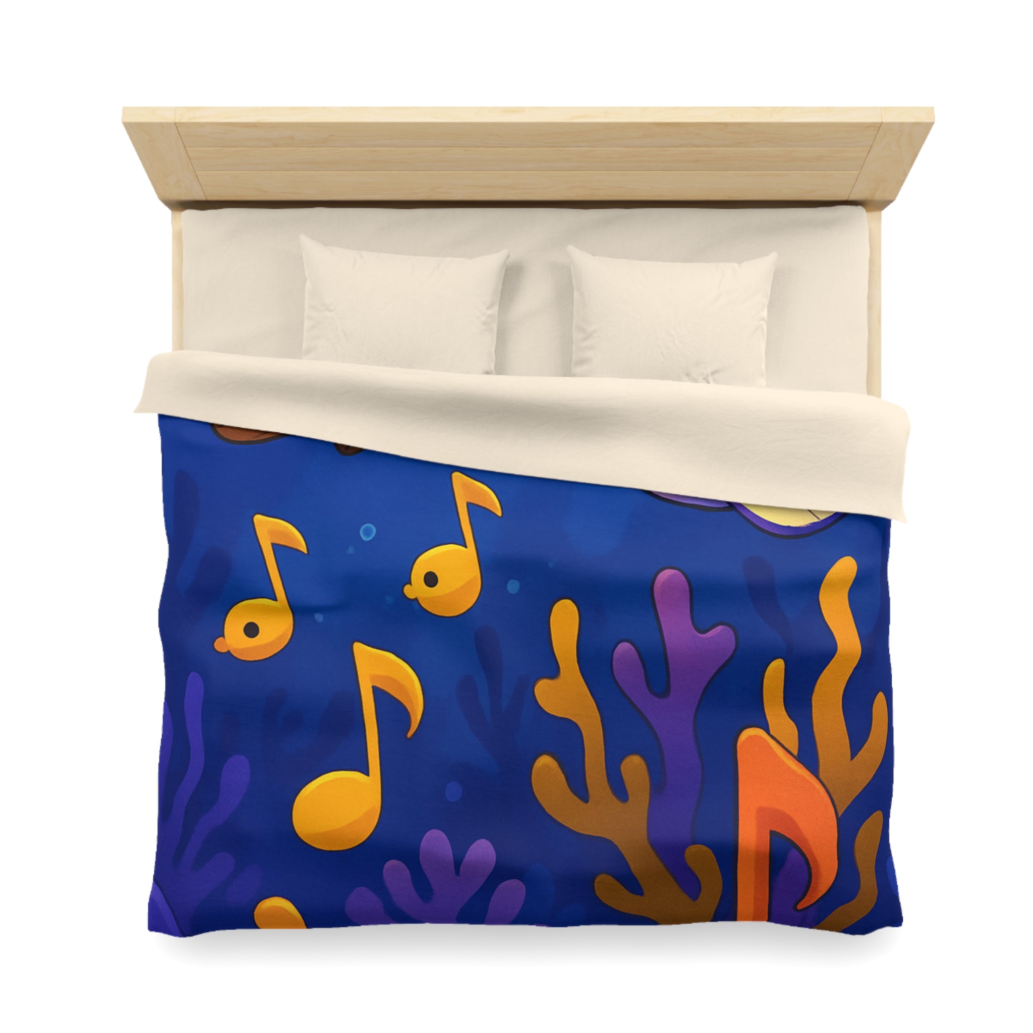 Housse de couette sous-marine colorée avec poissons et touches de musique océanique