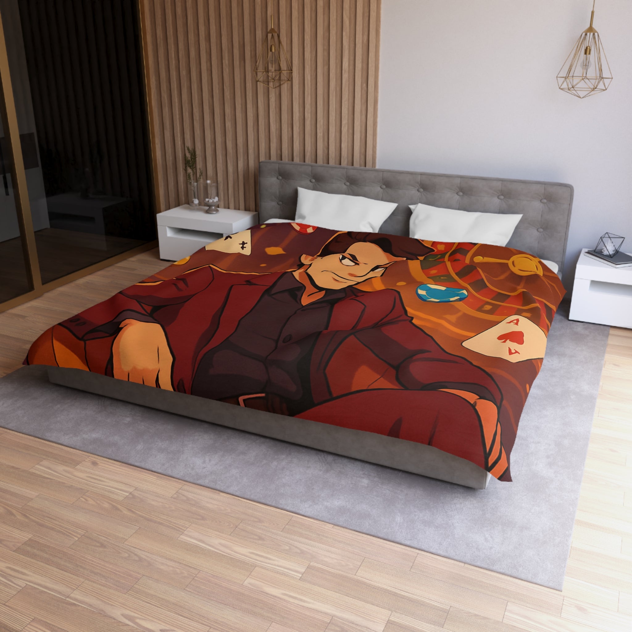 Housse de Couette Microfibre Motif Créatif Original Style Contemporain Chambre Élégante