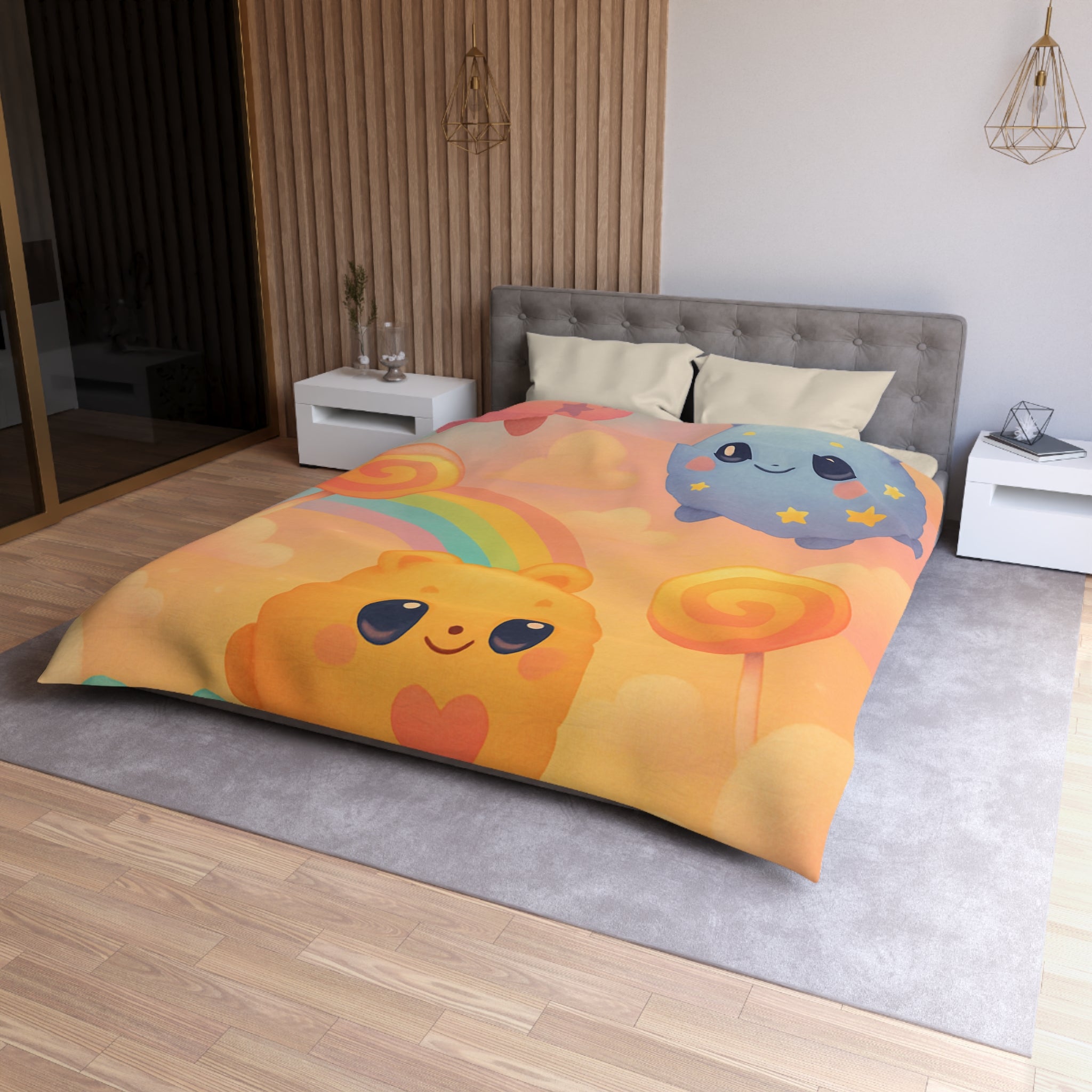 Housse de Couette Microfibre Design Artistique Moderne Décoration Chambre Confort Premium