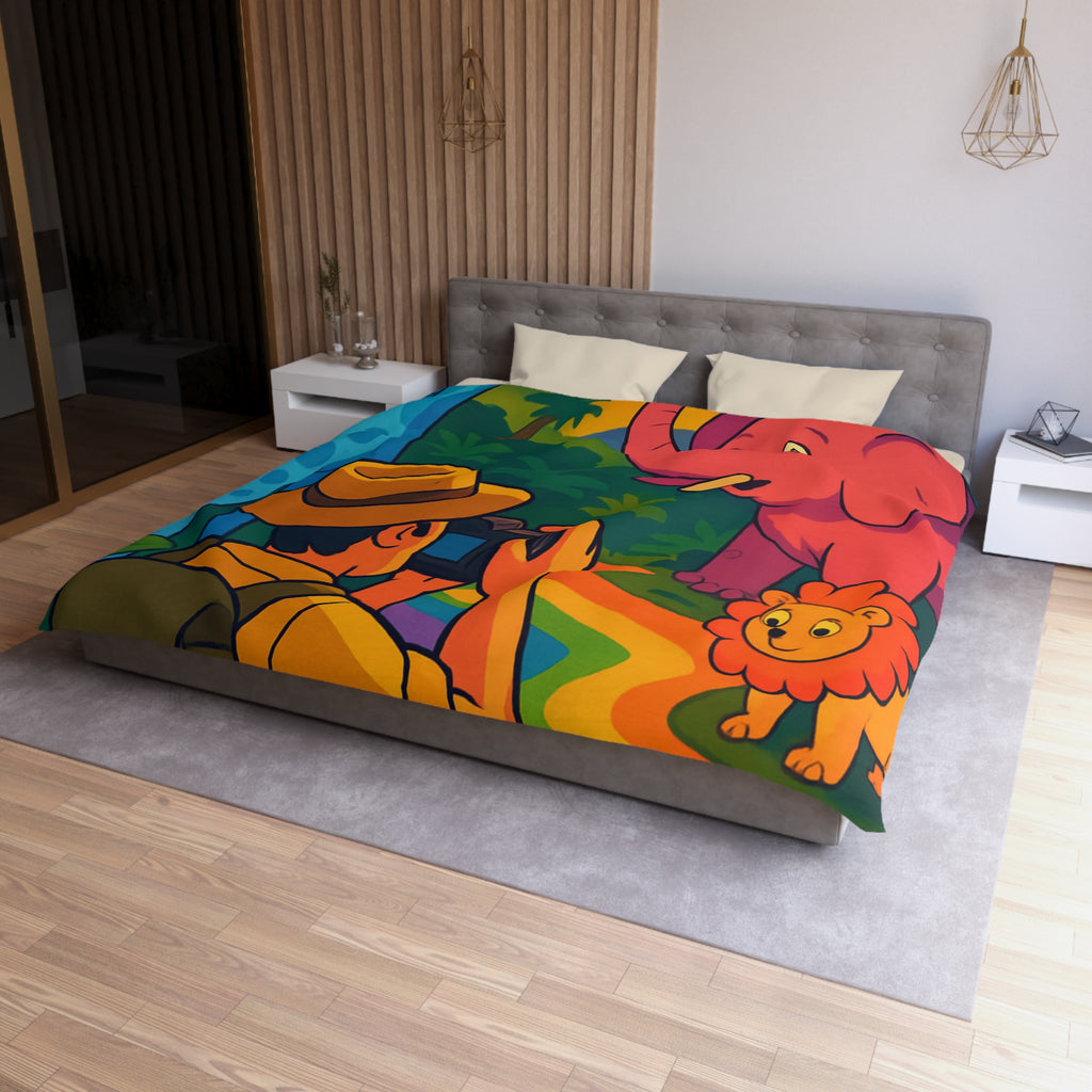 Housse de Couette Microfibre Illustration Unique Design Moderne Décoration Intérieure Raffinée