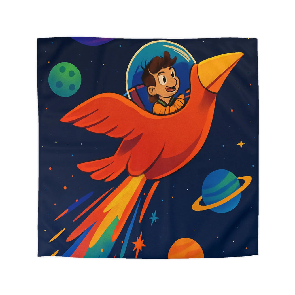 Envole-toi vers l’espace étoilé dans une fusée oiseau colorée et amusante