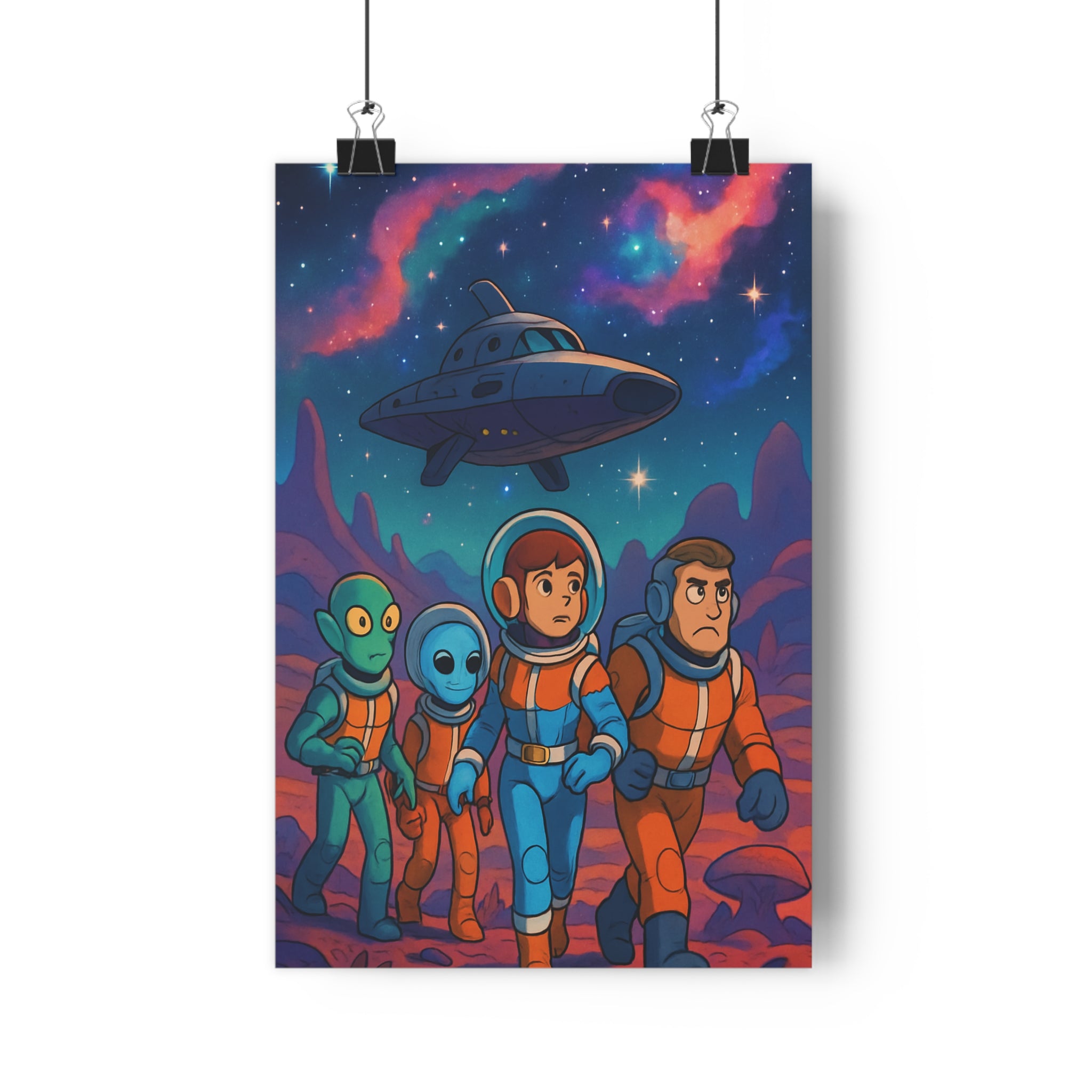 Poster décoratif futuriste néon anime univers aventure salon chambre design créatif dynamique captivant moderne