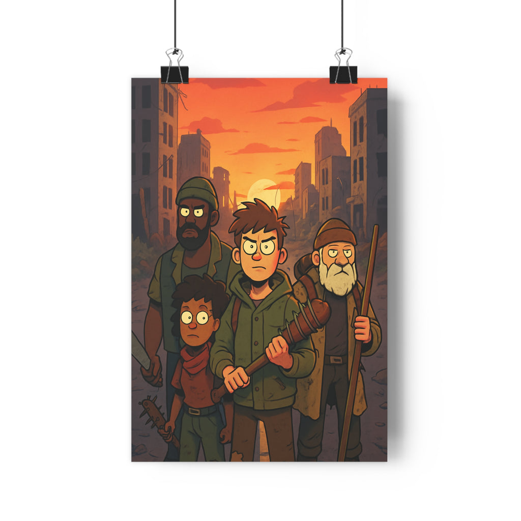 Poster décoratif dessin animé orange brun aventure dramatique salon chambre créatif intense unique personnages