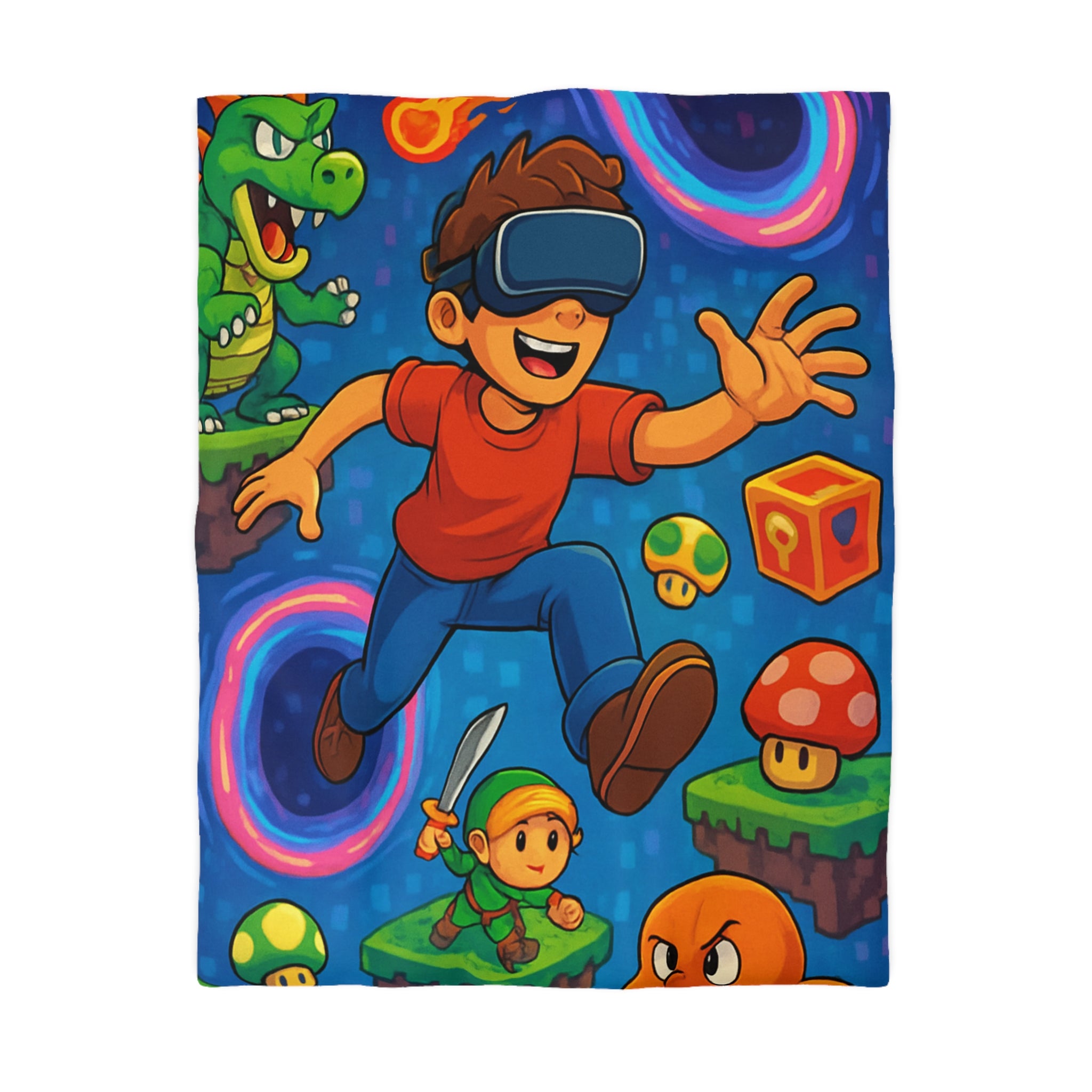 Housse de Couette Microfibre Illustration Unique Design Moderne Décoration Intérieure Raffinée