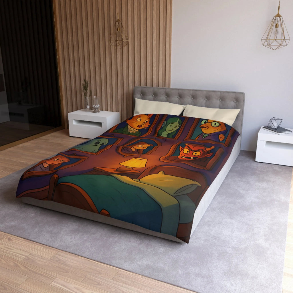 Housse de couette chambre fantaisie avec portraits enchanteurs pour une ambiance mystérieuse et magique