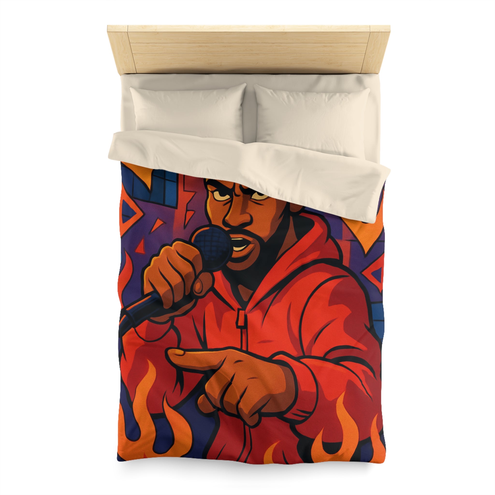 Housse de Couette Microfibre Motif Créatif Original Style Contemporain Chambre Élégante