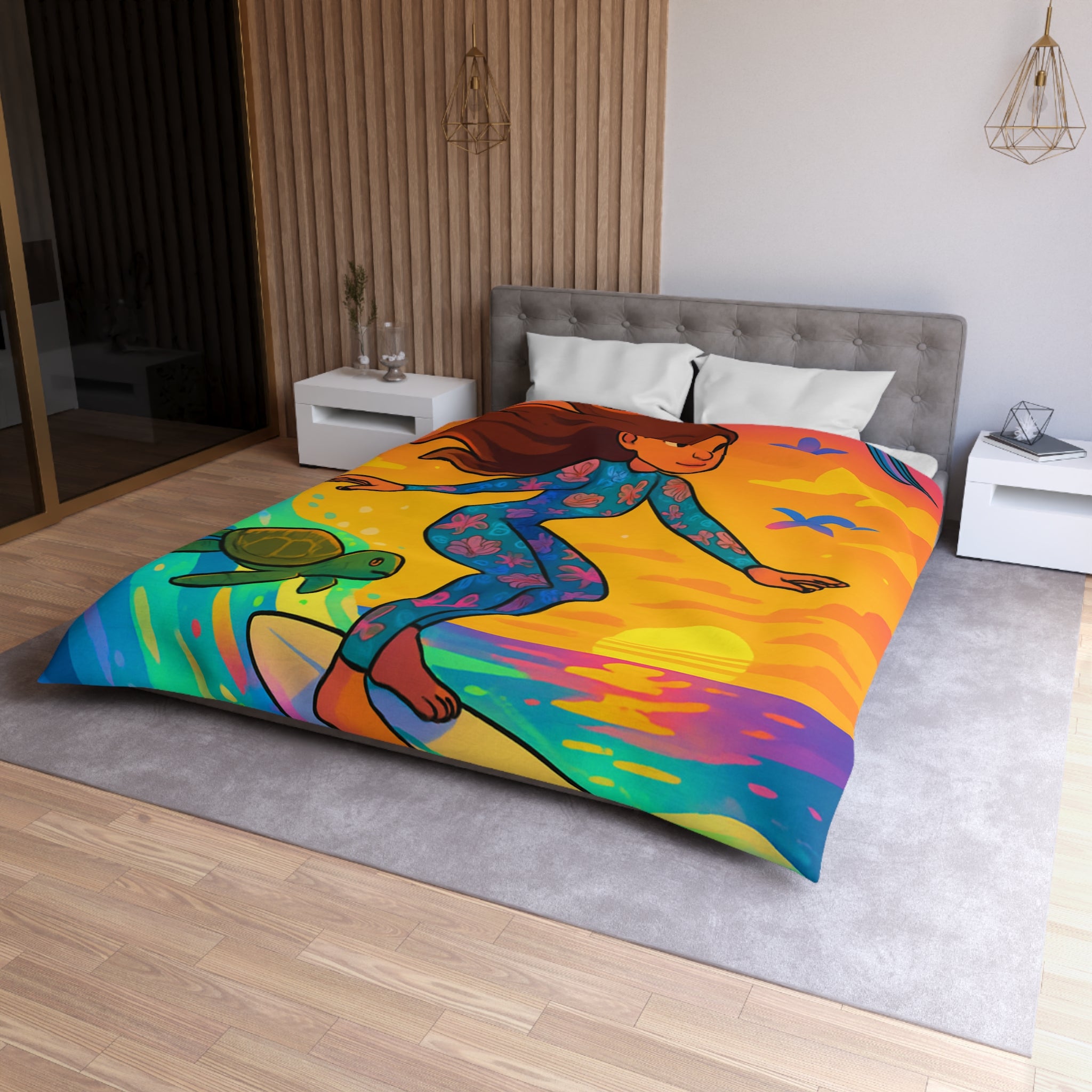 Housse de Couette Microfibre Création Artistique Moderne Design Exclusif Décoration Chambre