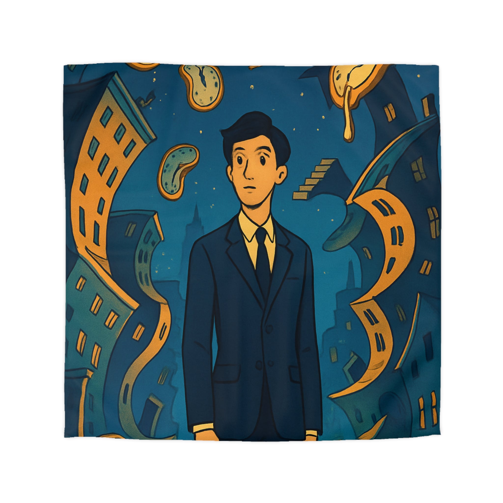 Housse de Couette Microfibre Motif Créatif Original Style Contemporain Chambre Élégante