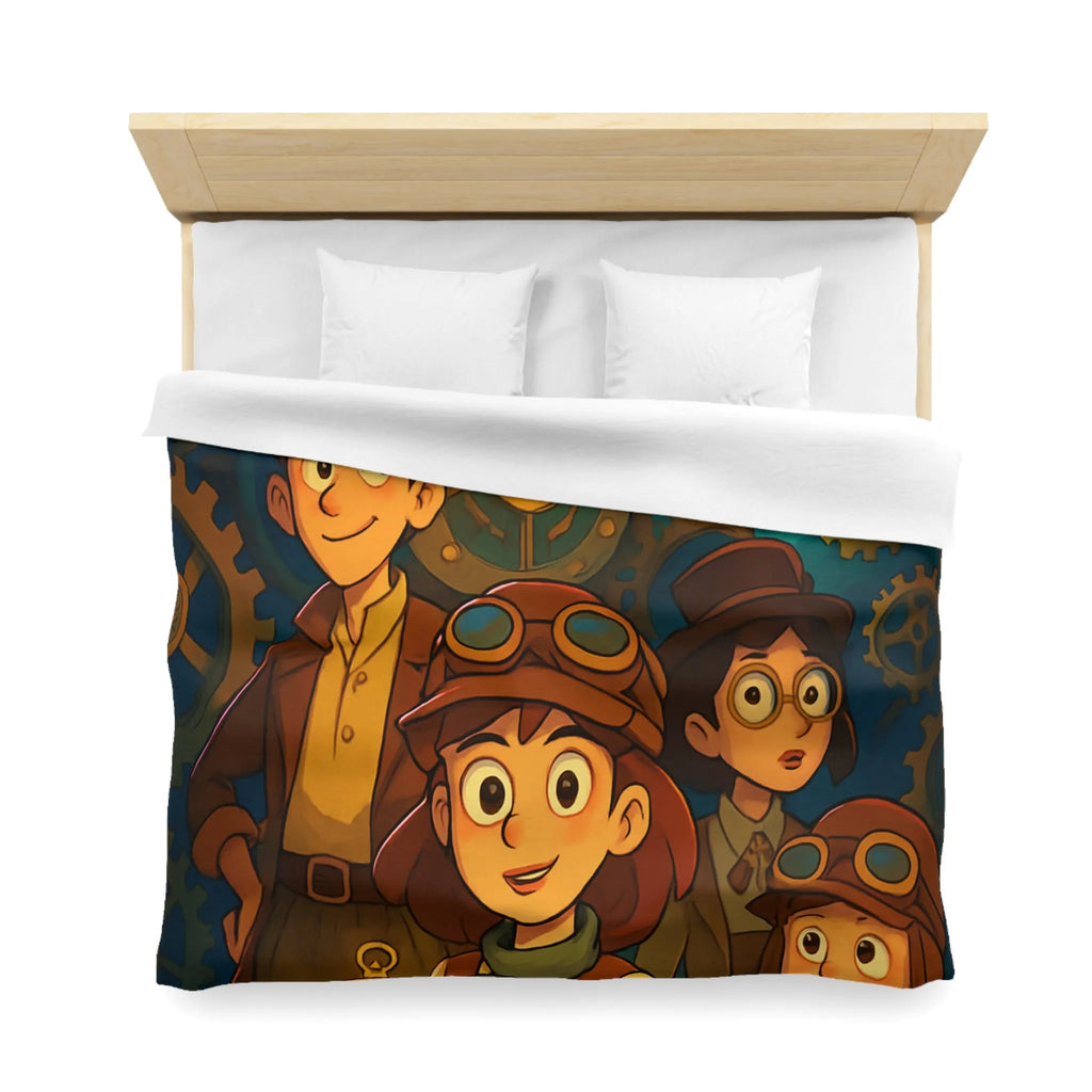 Housse de Couette Enfant Steampunk Aventure Horlogerie avec Spirale Temporelle Mystérieuse