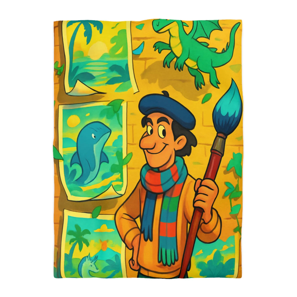 Housse de Couette Microfibre Art Graphique Contemporain Style Décoratif Chambre Tendance