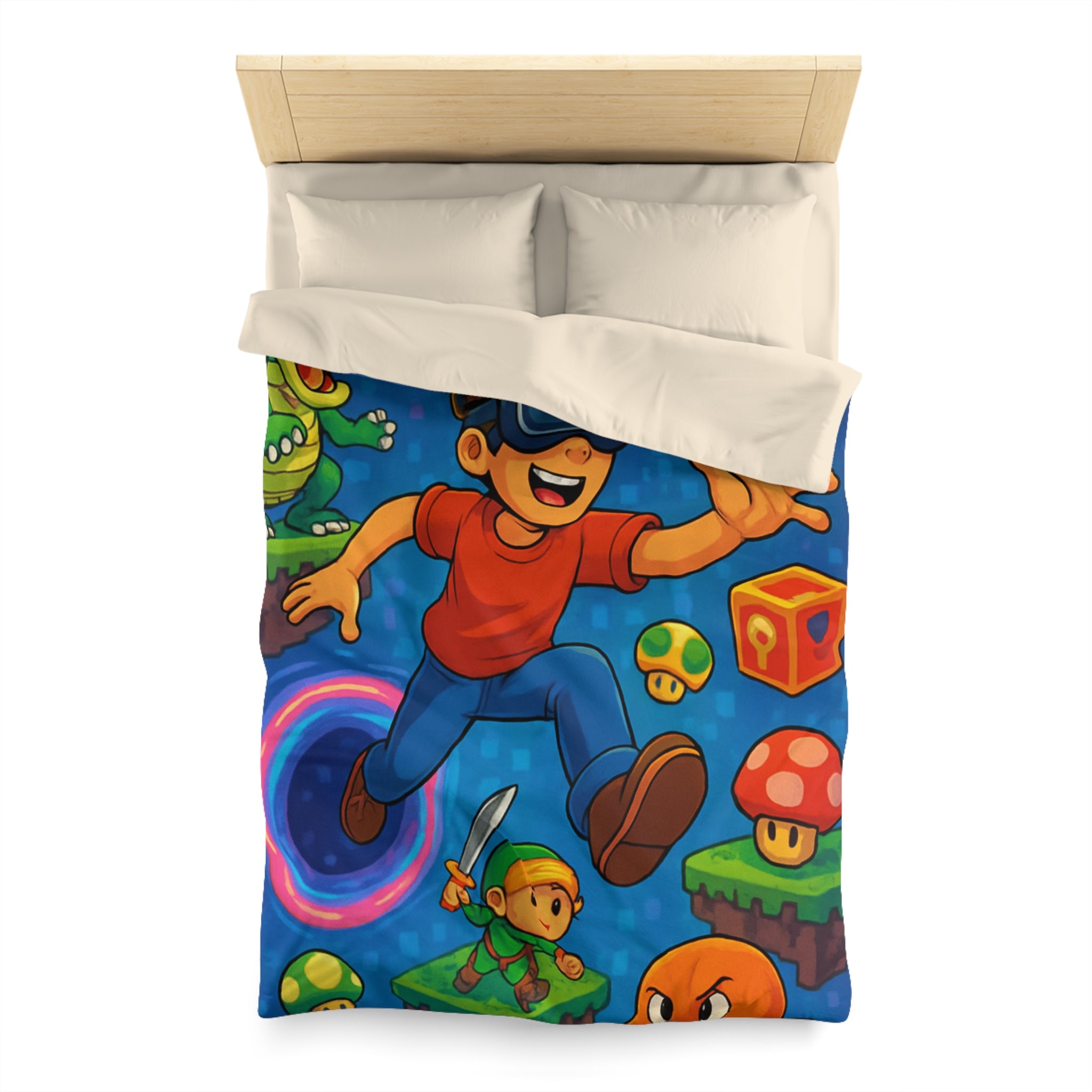 Housse de Couette Microfibre Illustration Unique Design Moderne Décoration Intérieure Raffinée