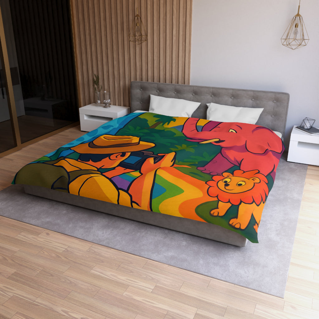 Housse de Couette Microfibre Illustration Unique Design Moderne Décoration Intérieure Raffinée