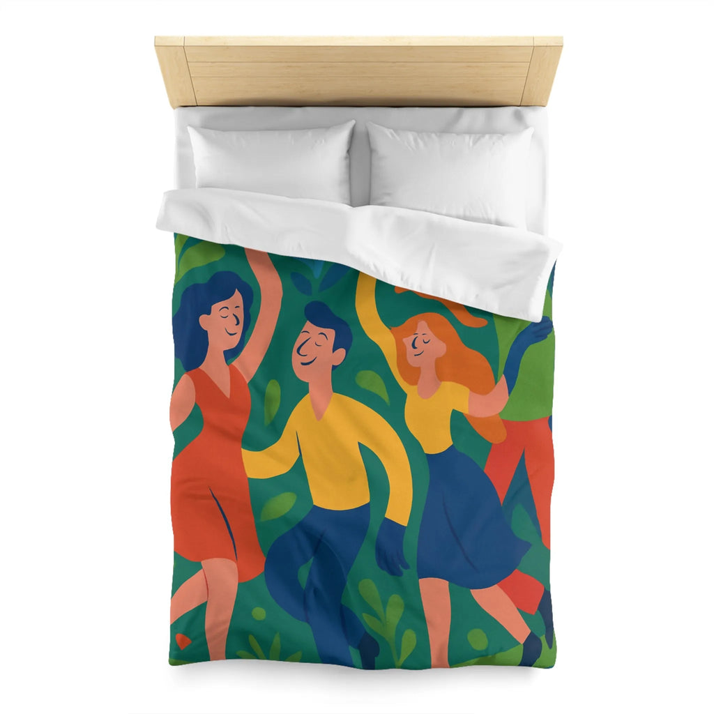 Housse de Couette Colorée Inspirée par la Danse et la Nature avec Fleurs Animées