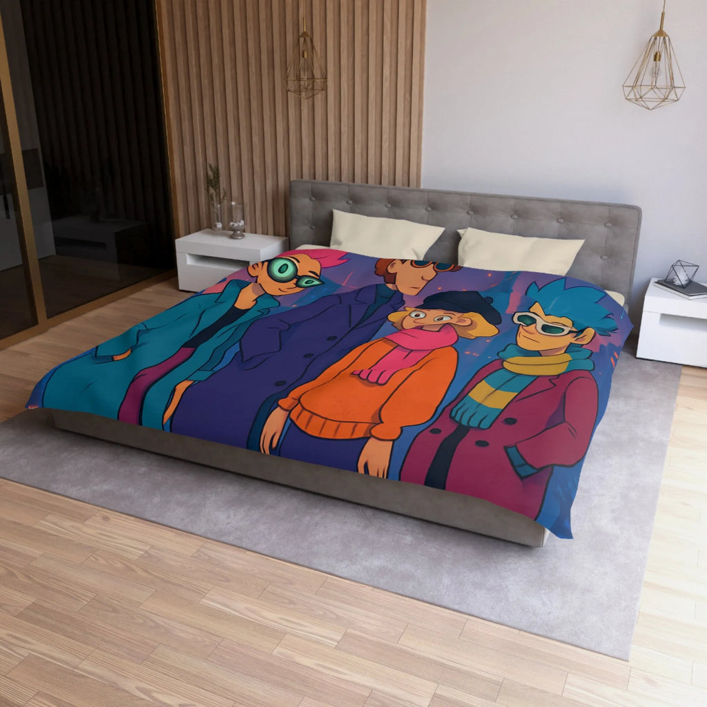 Éclat Pop Art : Style Audacieux et Couleurs Vives sur Housse de Couette Futuriste