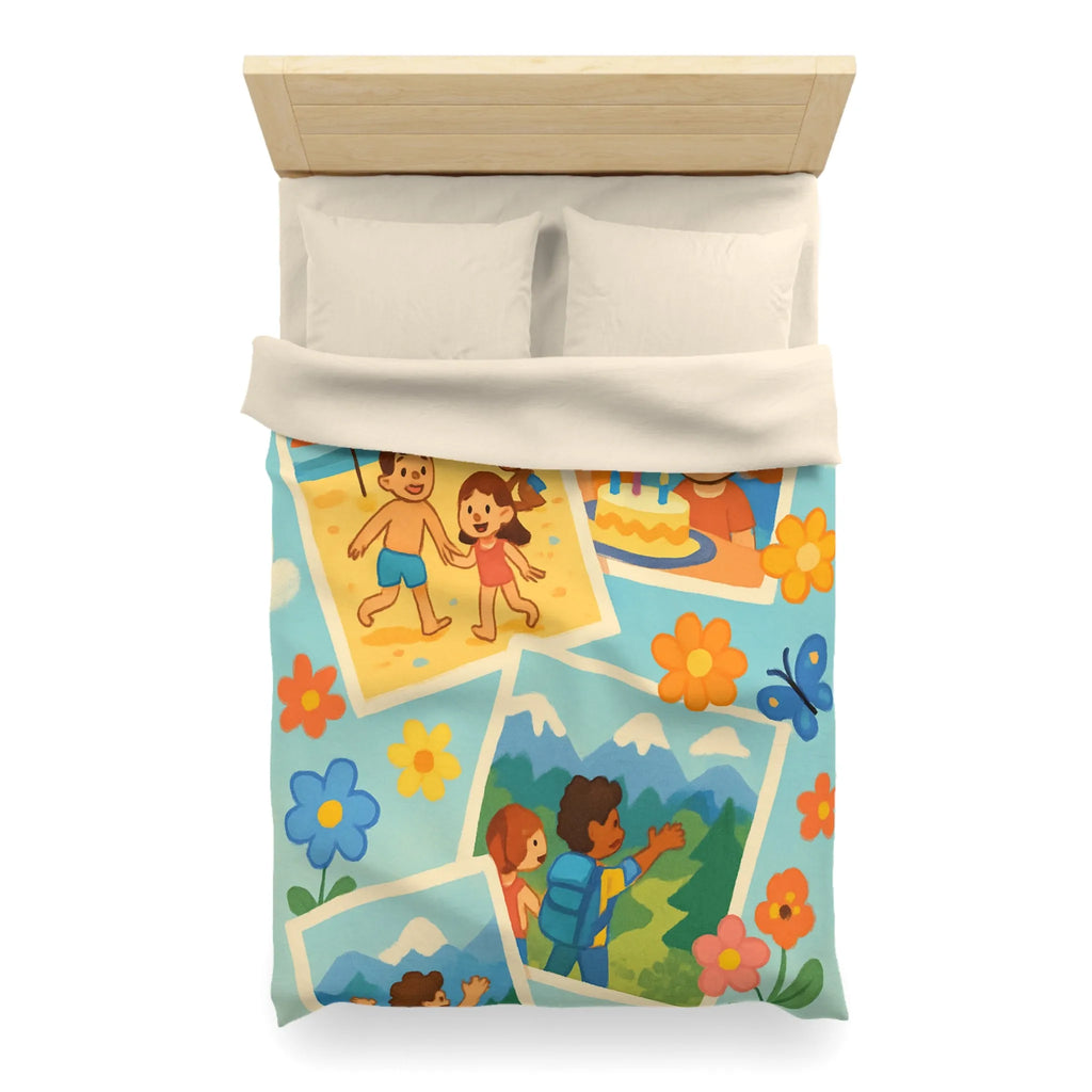 Housse de Couette Enfant : Aventures Ludiques en Été avec Amis et Nature