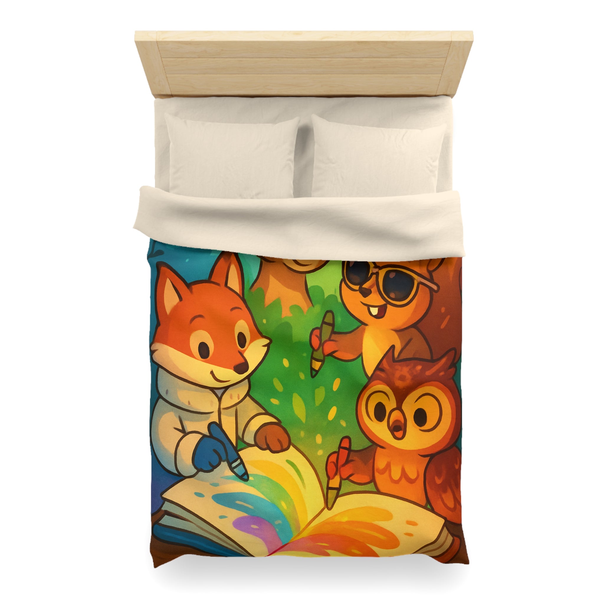 Housse de Couette Microfibre Illustration Unique Design Moderne Décoration Intérieure Raffinée