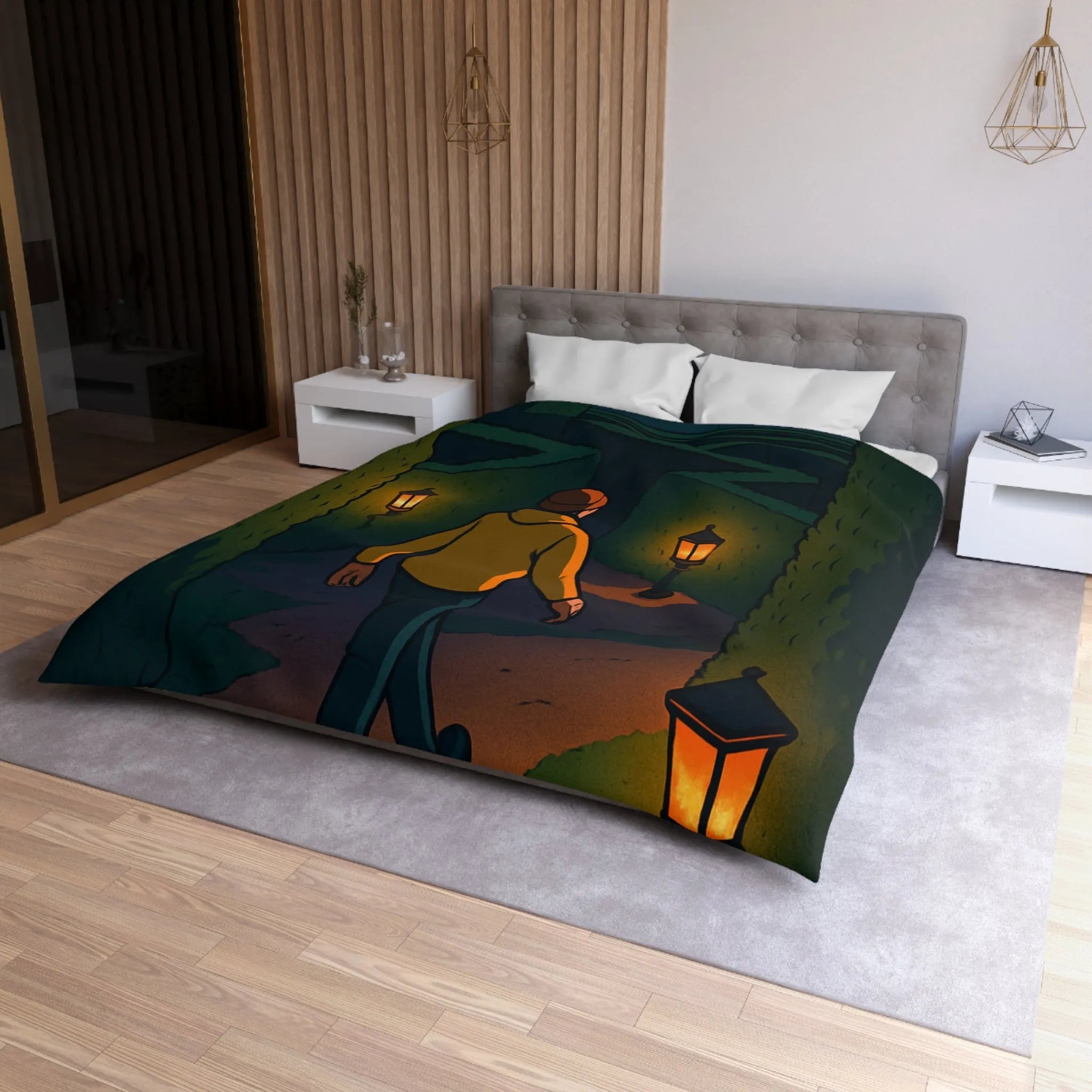 Explorez un jardin de mystère avec éclairage chaleureux pour vos rêves nocturnes