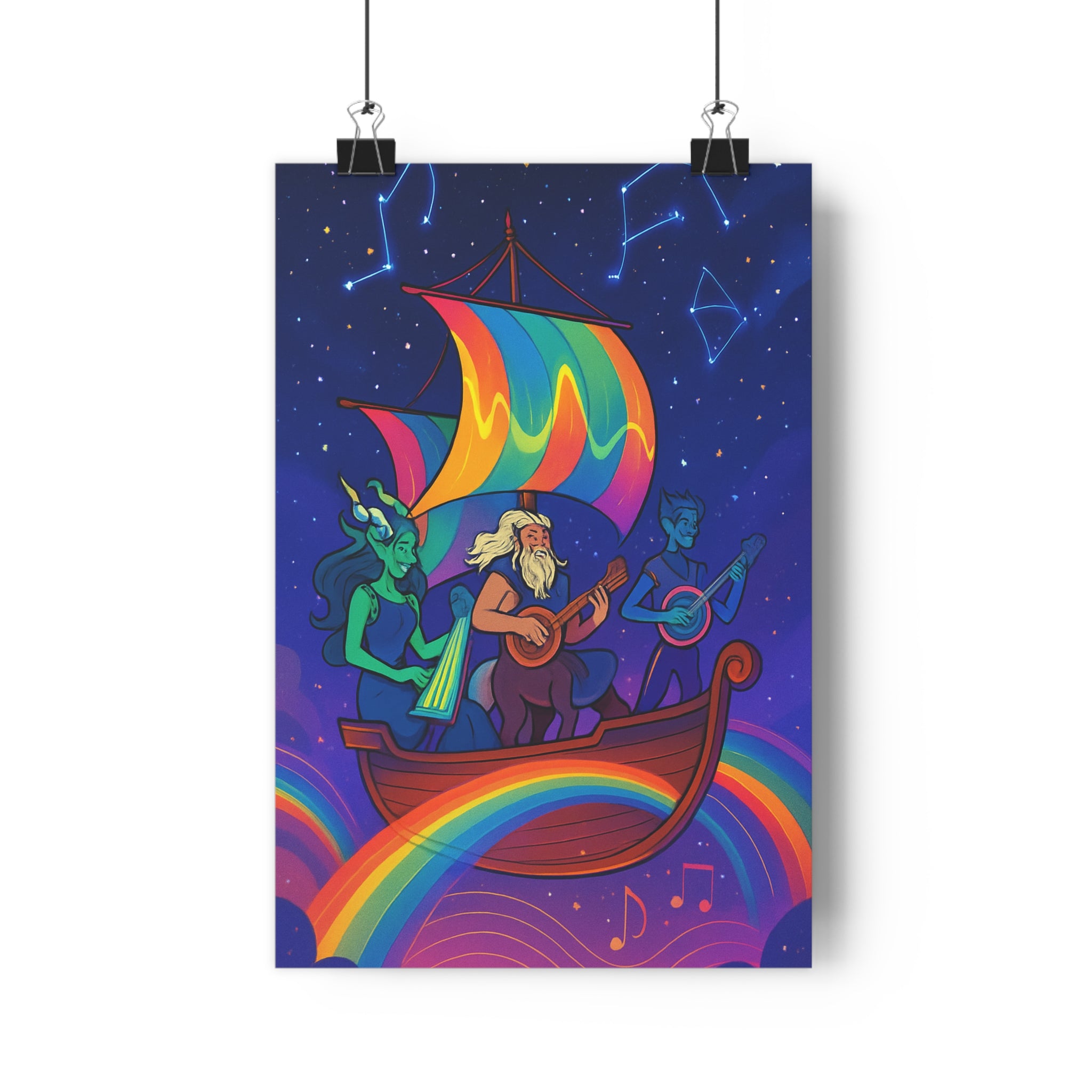 Poster décoratif fantastique bleu violet aventure musique chambre salon moderne art mural original qualité