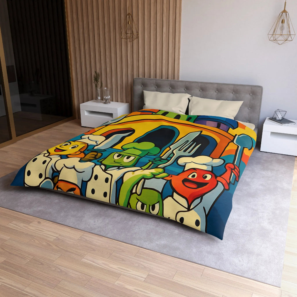 Housse de Couette Microfibre Art Graphique Contemporain Style Décoratif Chambre Tendance