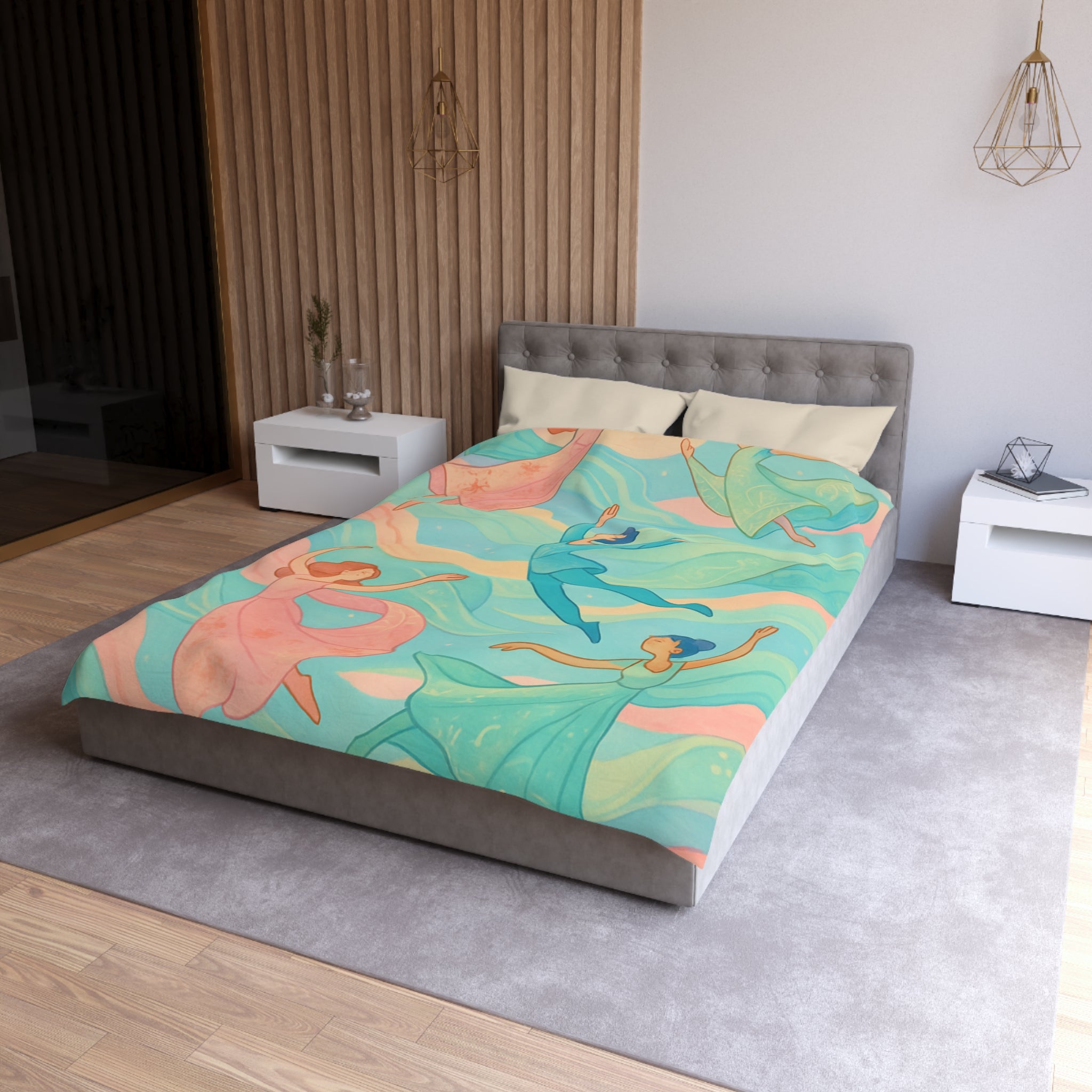 Housse de Couette Microfibre Illustration Unique Design Moderne Décoration Intérieure Raffinée