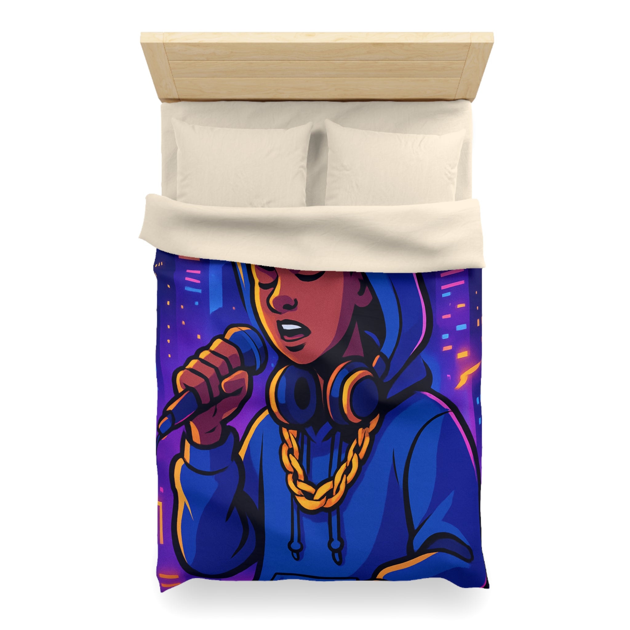 Housse de Couette Microfibre Motif Créatif Original Style Contemporain Chambre Élégante