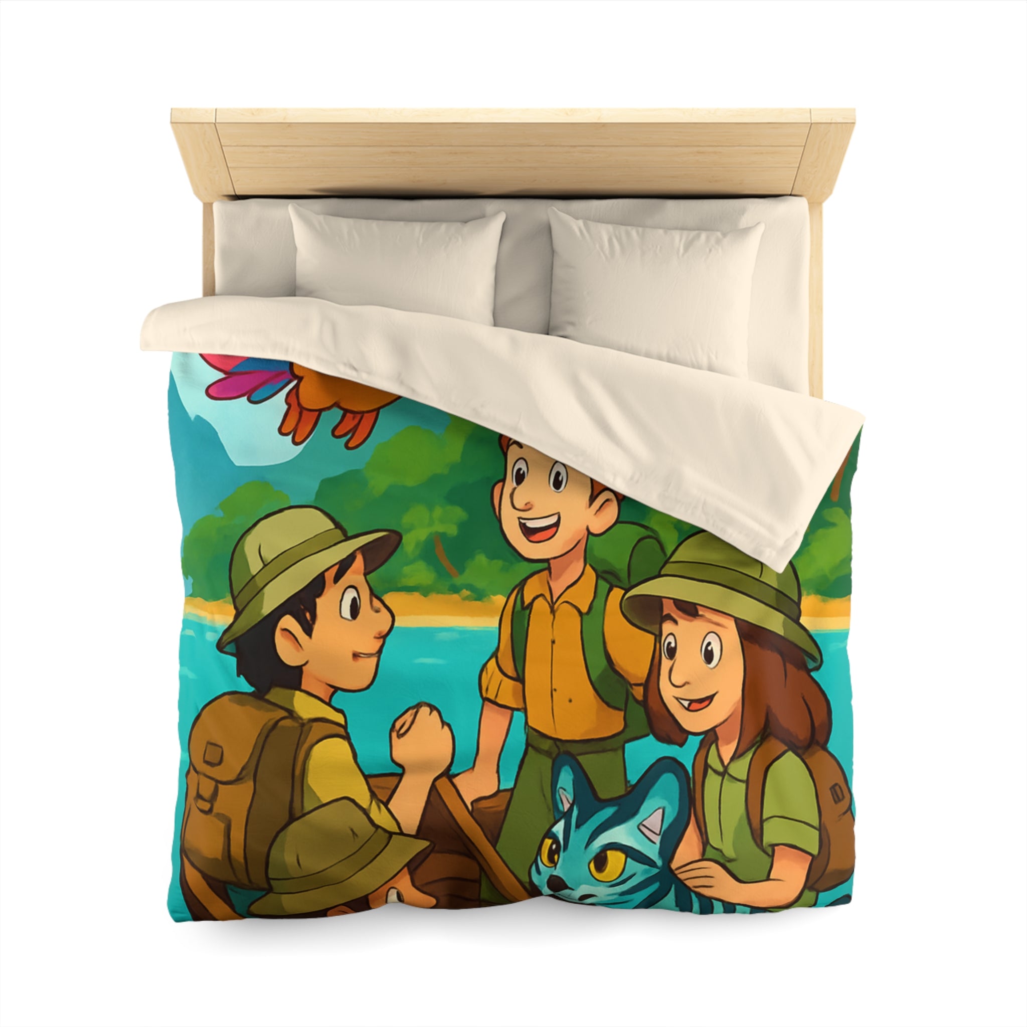 Housse de Couette Microfibre Design Artistique Moderne Décoration Chambre Confort Premium