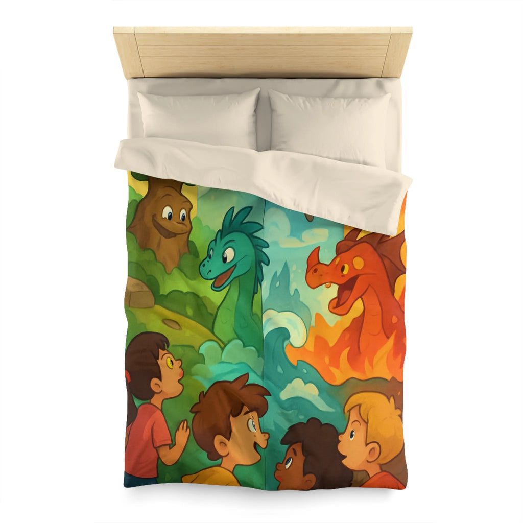 Housse de Couette Enfant Dragon Pegasus Forêt Féerie Animé Décor Magique Nature