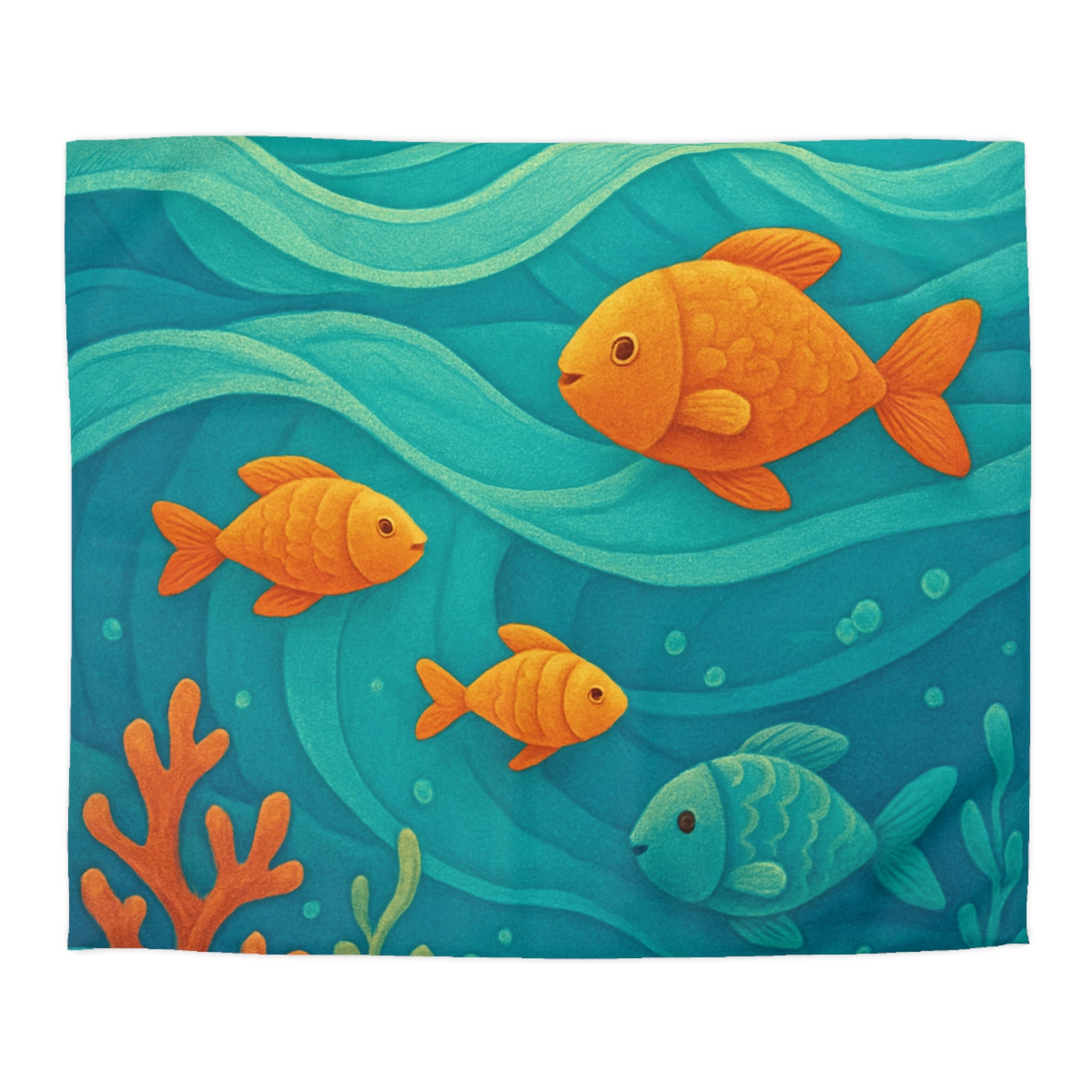 Housse de couette océan avec poissons colorés et coraux, ambiance marine apaisante