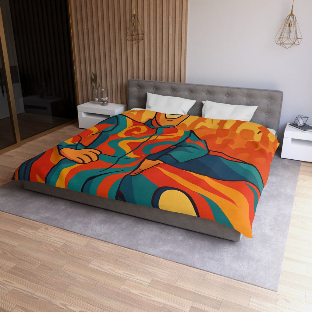 Housse de Couette Microfibre Illustration Unique Design Moderne Décoration Intérieure Raffinée