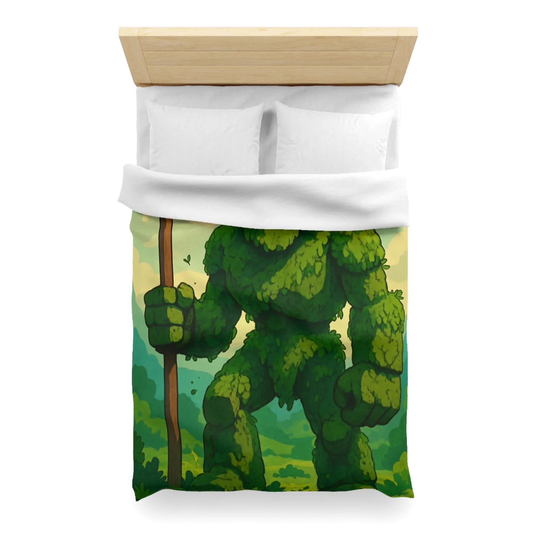 Housse de Couette avec Géant de Feuillage et Abeilles, Ambiance Fantaisiste Naturelle