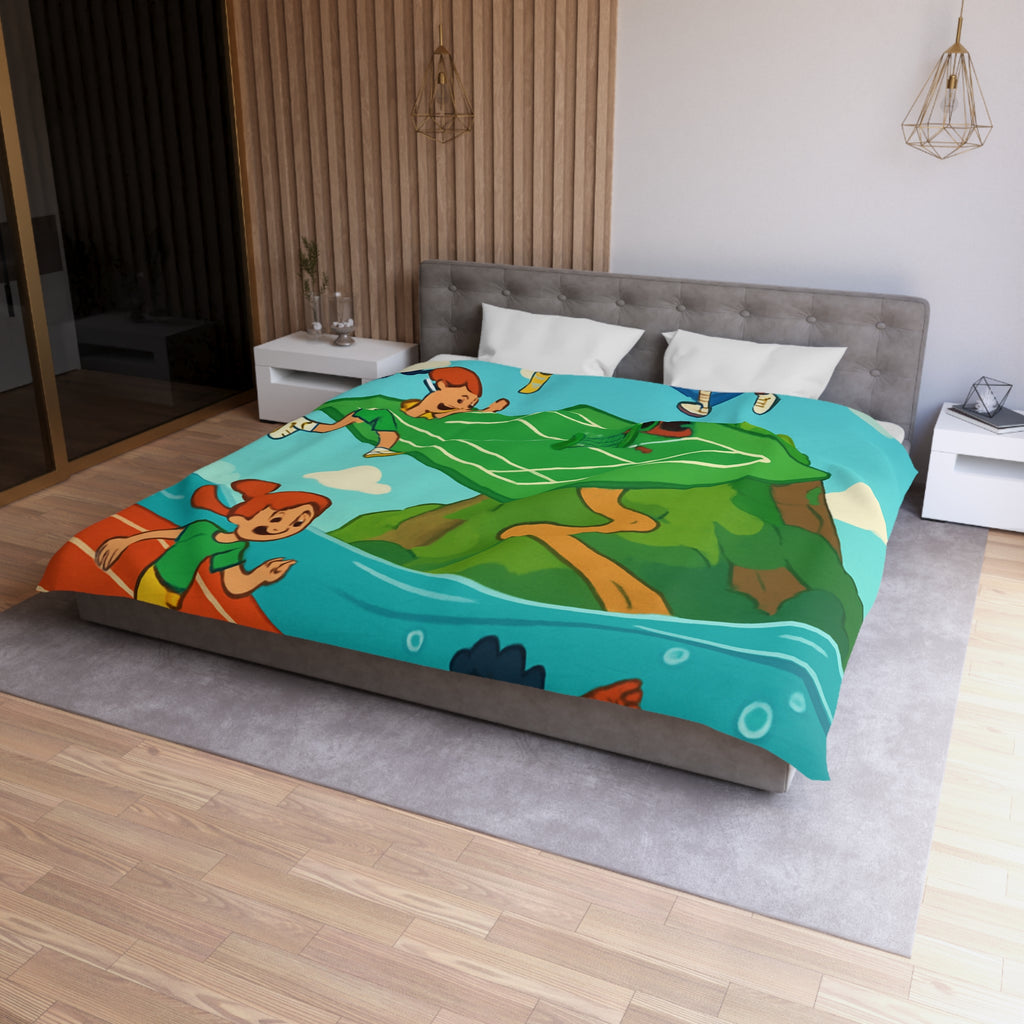 Housse de Couette Microfibre Motif Créatif Original Style Contemporain Chambre Élégante