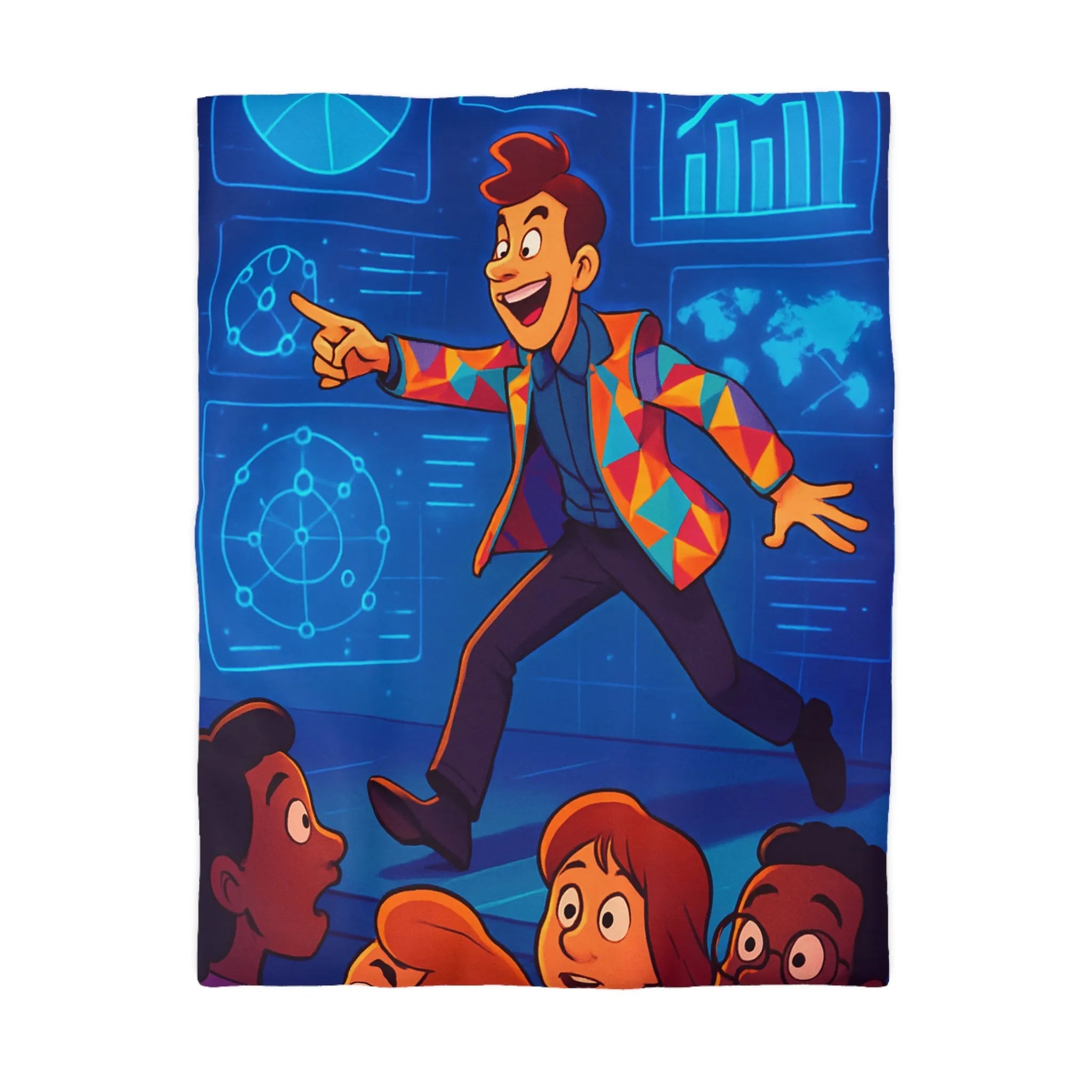 Housse de couette colorée avec motifs géométriques pour chambre moderne et artistique